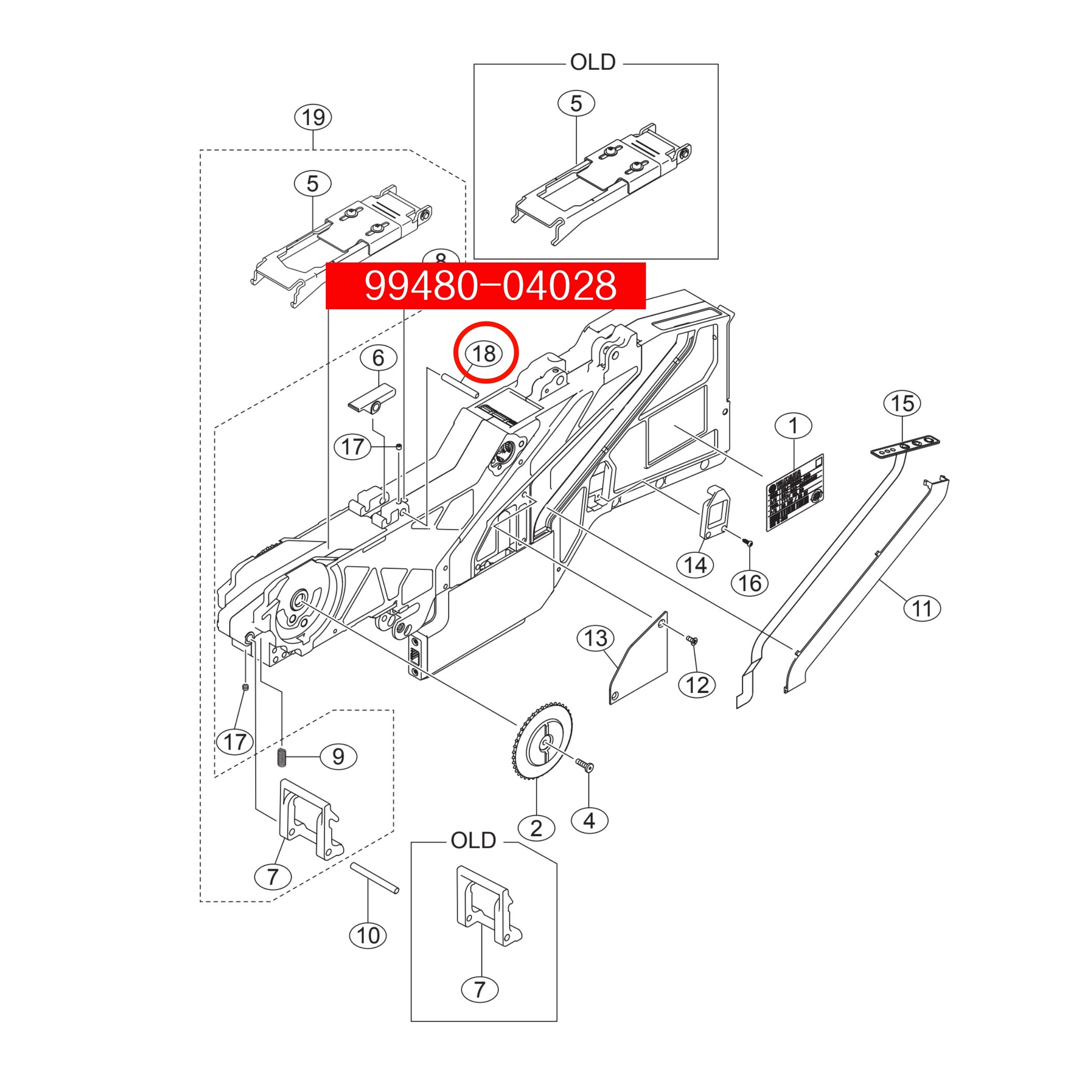 99480-04028 Pin Parallel For Yamaha SS/ZS 32mm SMT Feeder - Image 2