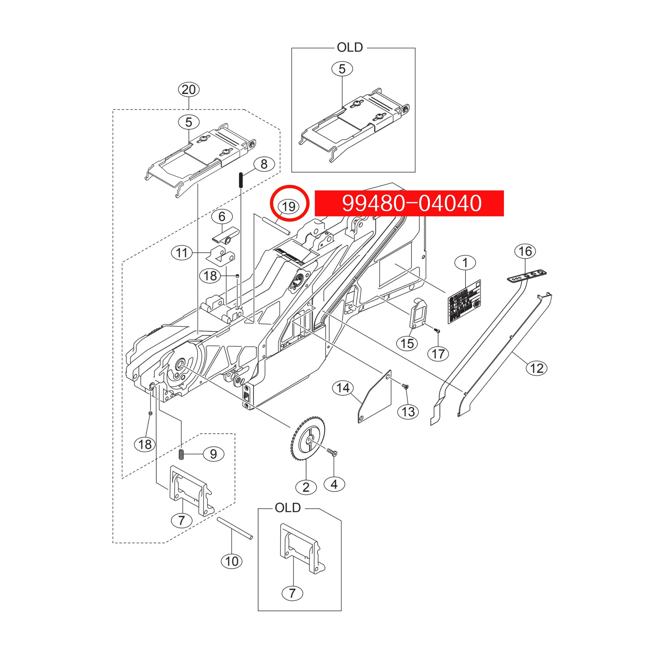 99480-04040 Pin Parallel For Yamaha SS/ZS 44mm SMT Feeder - Image 2