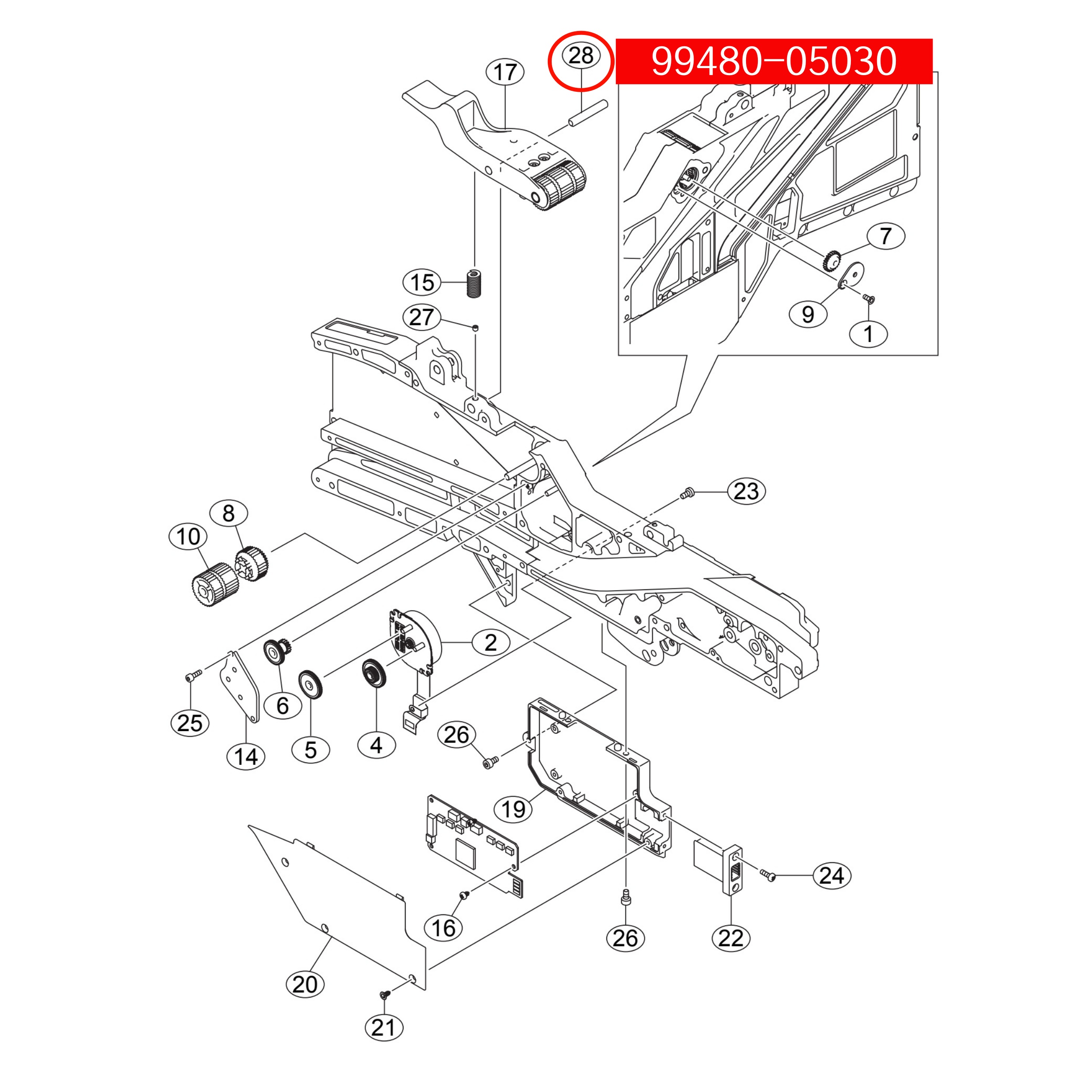 99480-05030 Pin Parallel For Yamaha SS/ZS 32mm SMT Feeder - Image 2
