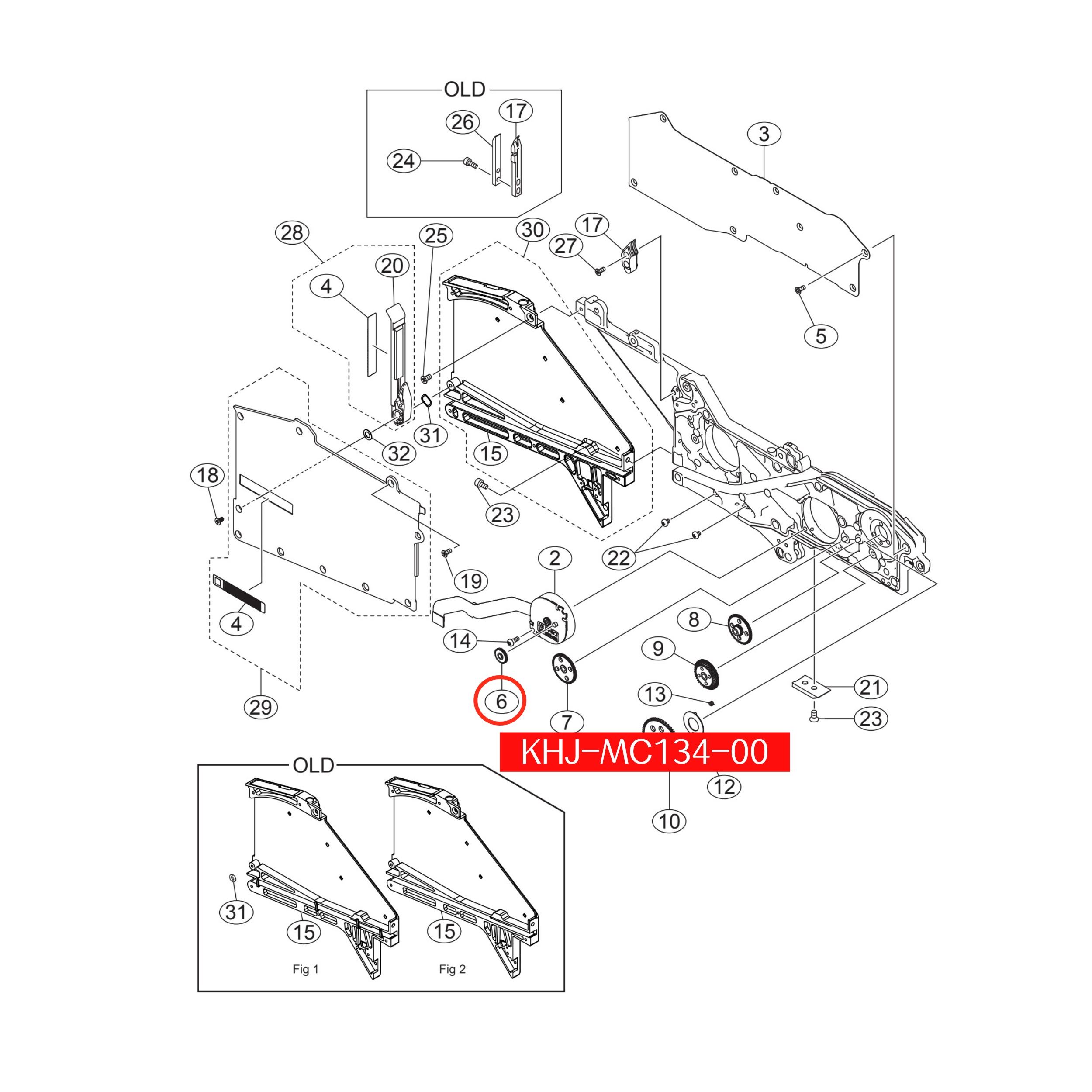 KHJ-MC134-00 Resin Gear Idle F1 For Yamaha SS 8mm-24mm SMT Feeder - Image 2