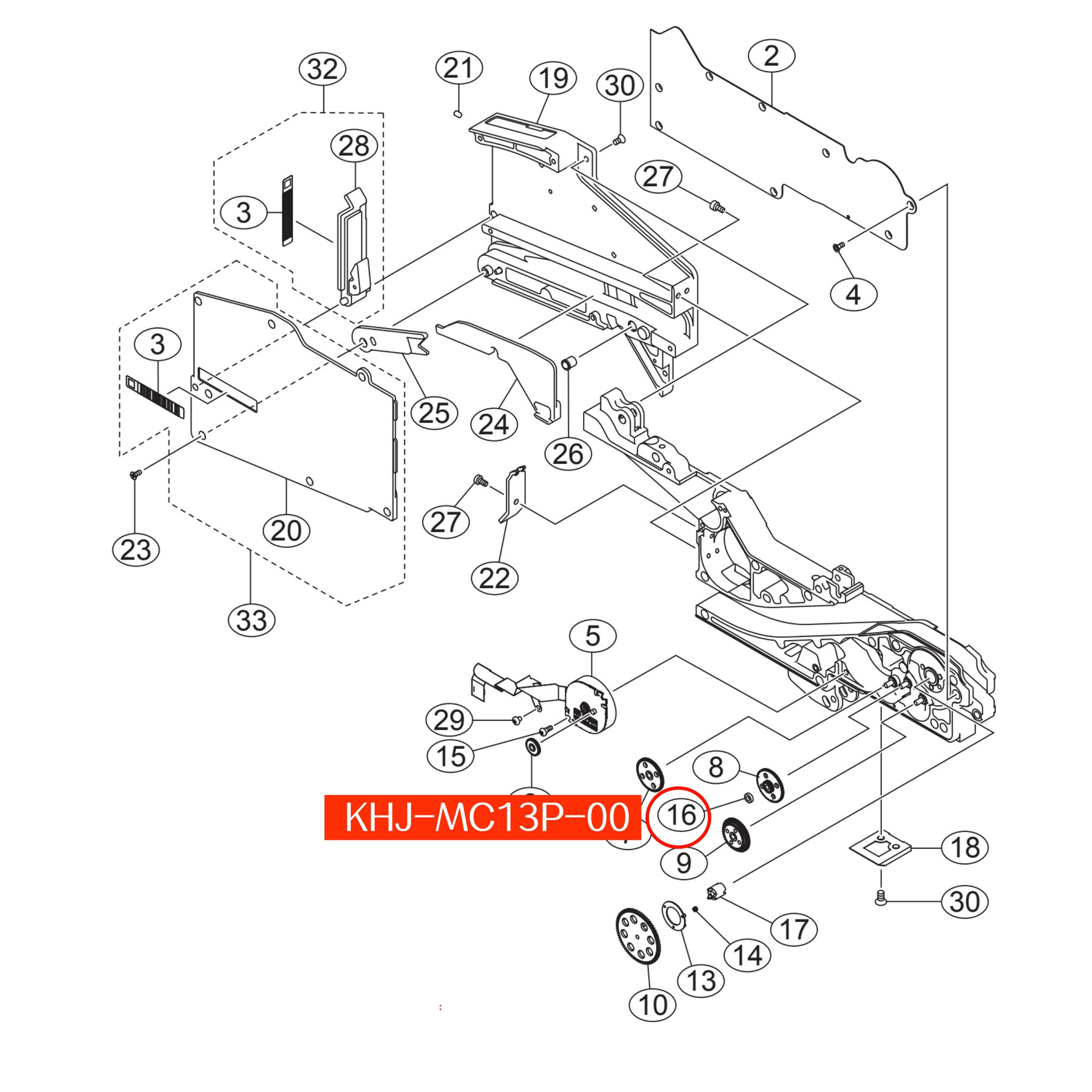 KHJ-MC13P-00 Spacer F3 For Yamaha SS 12mm-24mm SMT Feeder - Image 2