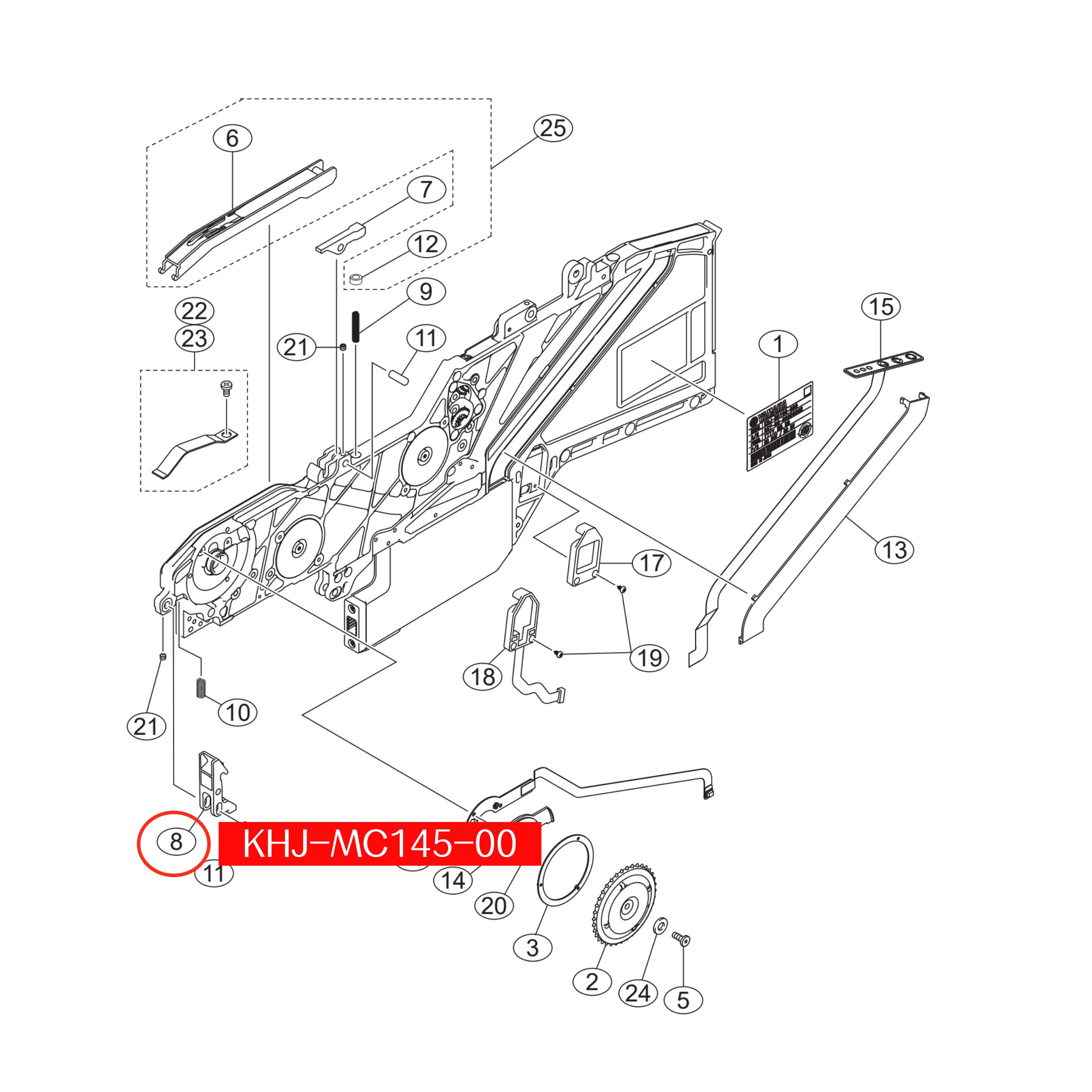 KHJ-MC145-00 Lever Tape Guide F For Yamaha SS 8mm SMT Feeder - Image 3