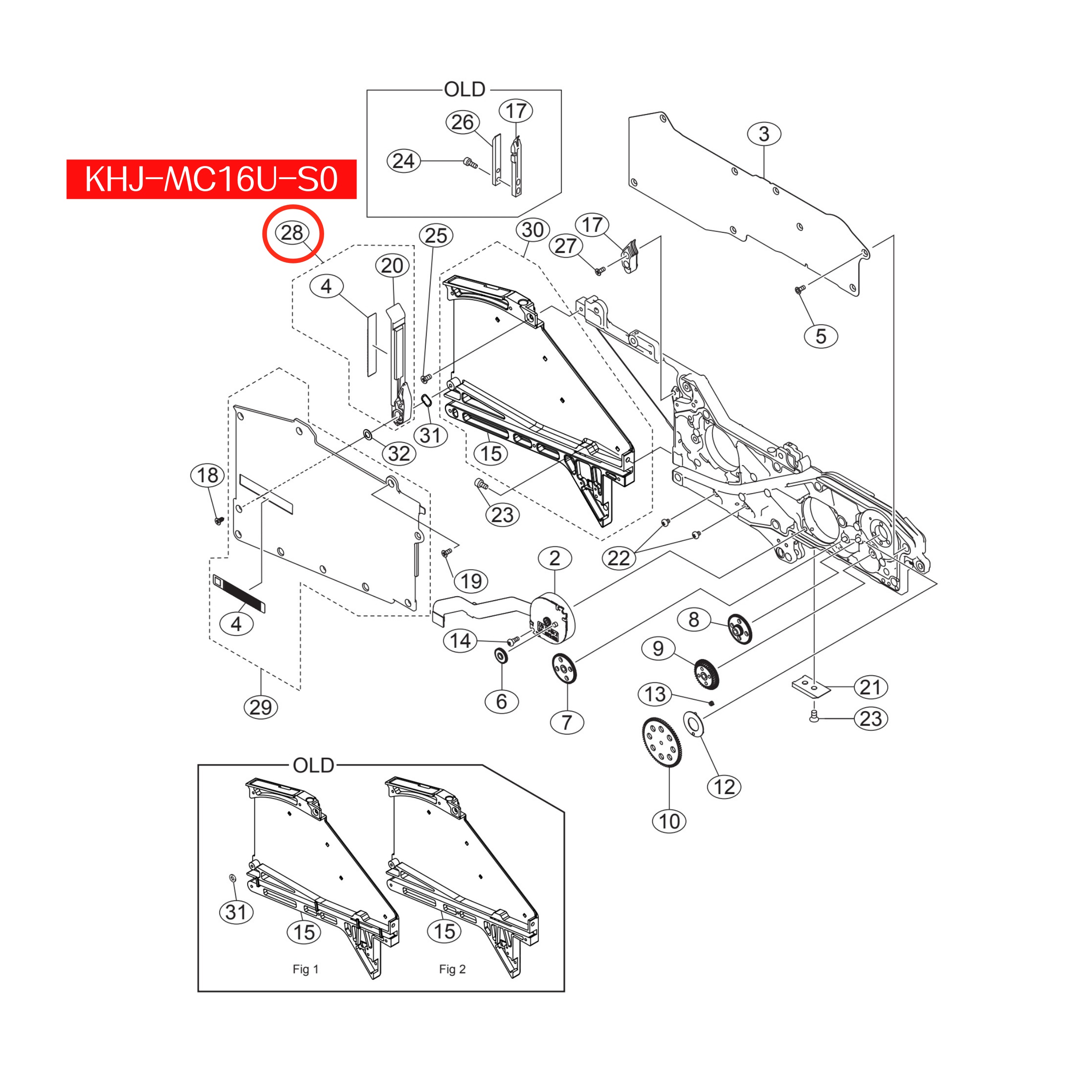 KHJ-MC16U-00 Tail Cover Assy For Yamaha SS 8mm SMT Feeder - Image 3