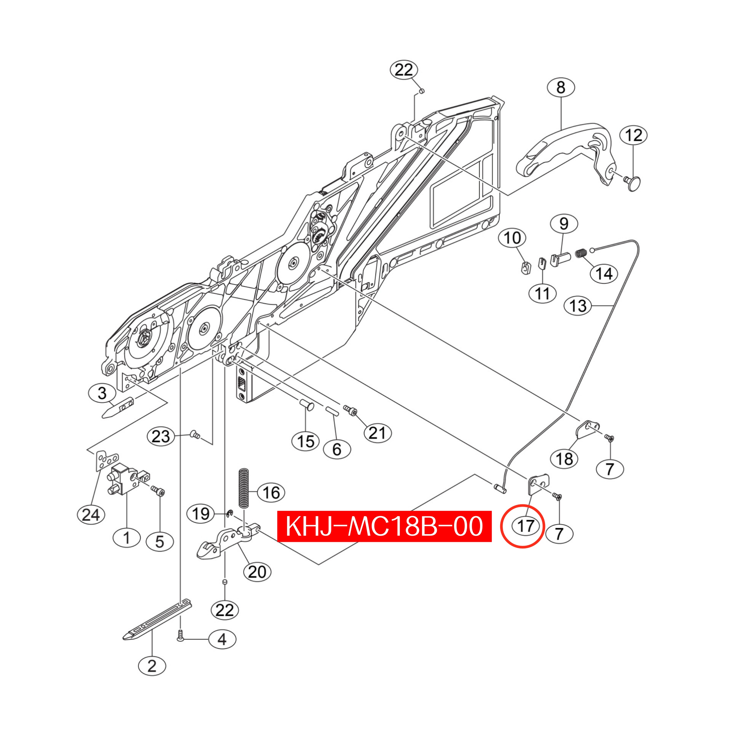 KHJ-MC18B-00 Cover Wire 1 For Yamaha SS 8mm SMT Feeder - Image 2