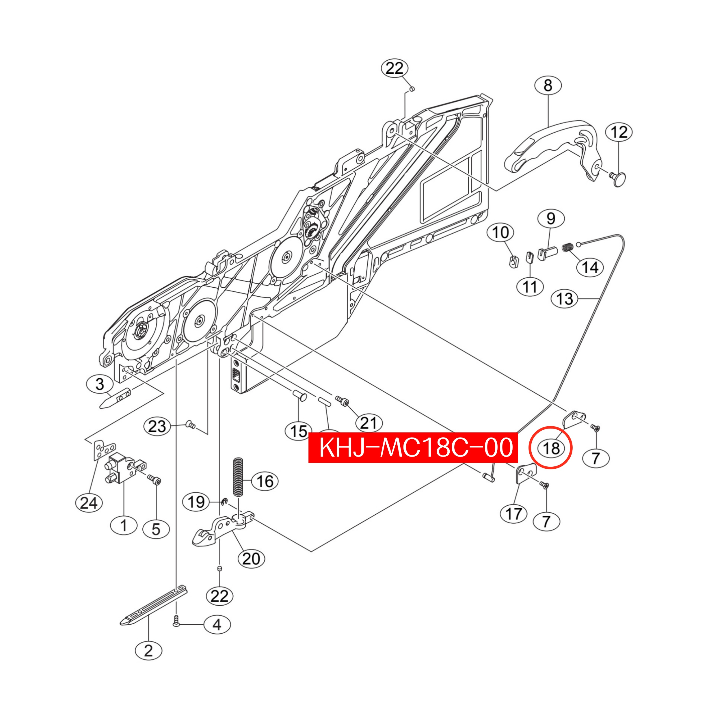 KHJ-MC18C-00 Cover Wire 2 For Yamaha SS 8mm SMT Feeder - Image 2
