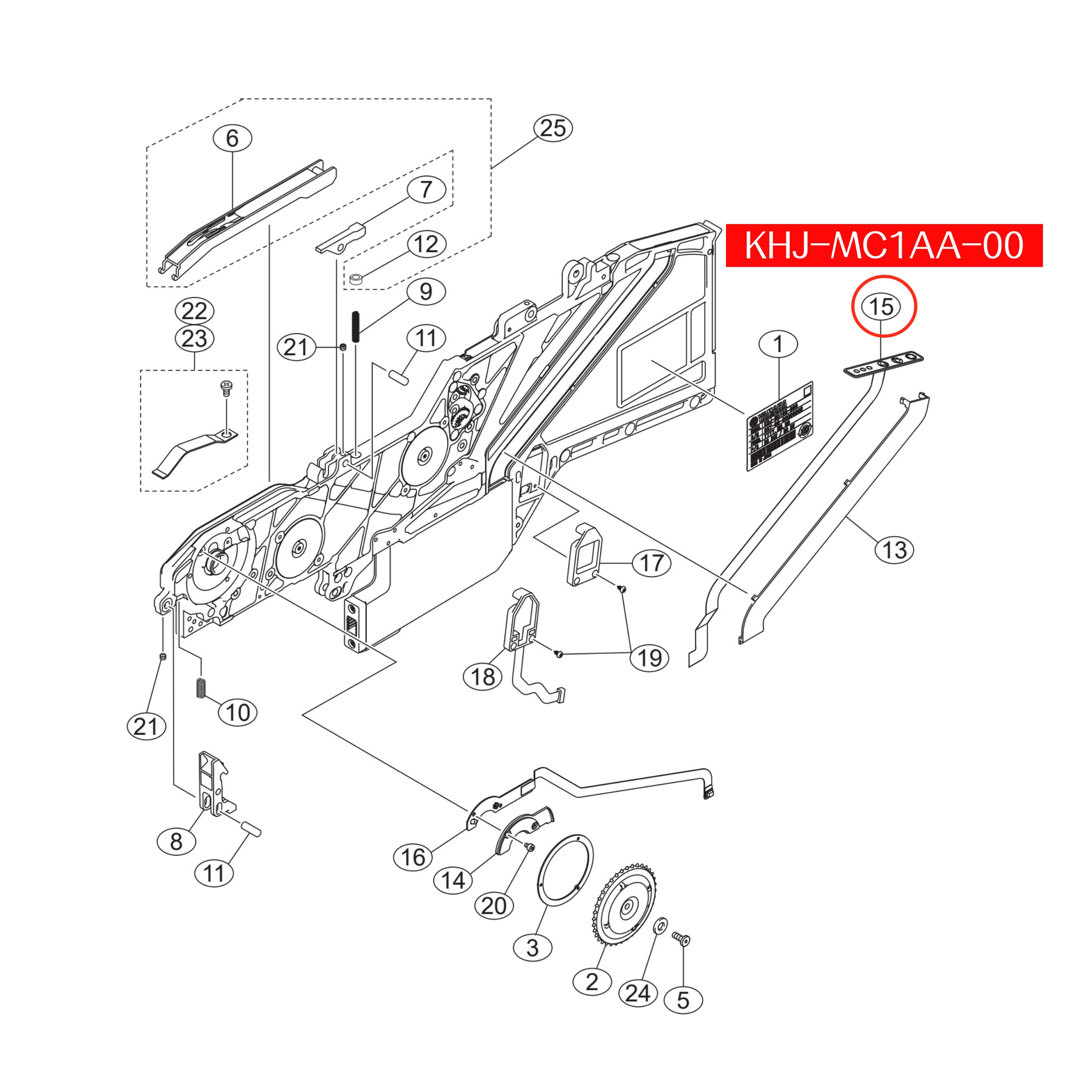 KHJ-MC1AA-00 Switch Operation For Yamaha SS 8mm-88mm SMT Feeder - Image 2