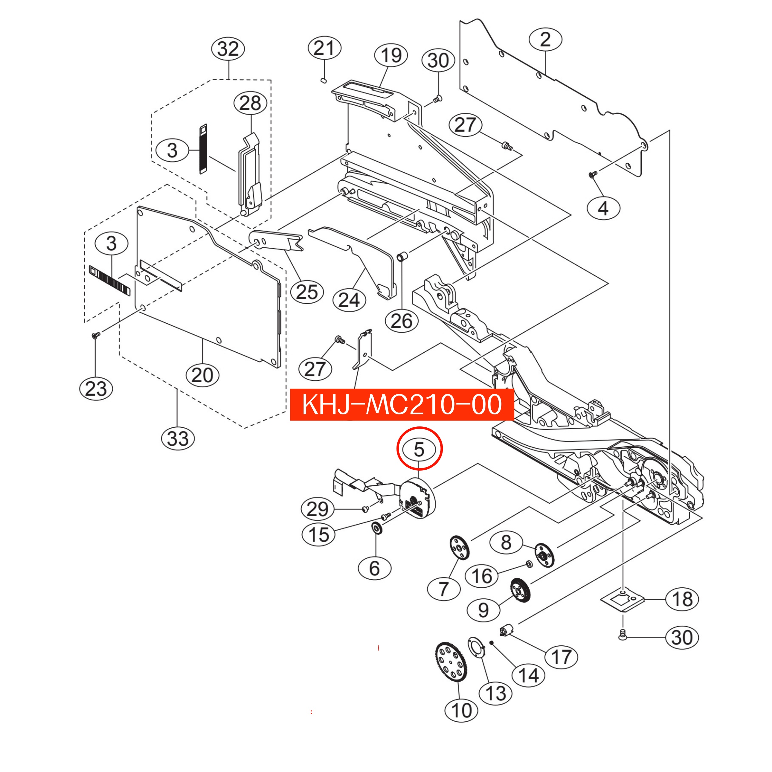 KHJ-MC210-001 original (Old Version) Motor Feed For Yamaha SS 12mm-24mm SMT Feeder - Image 2