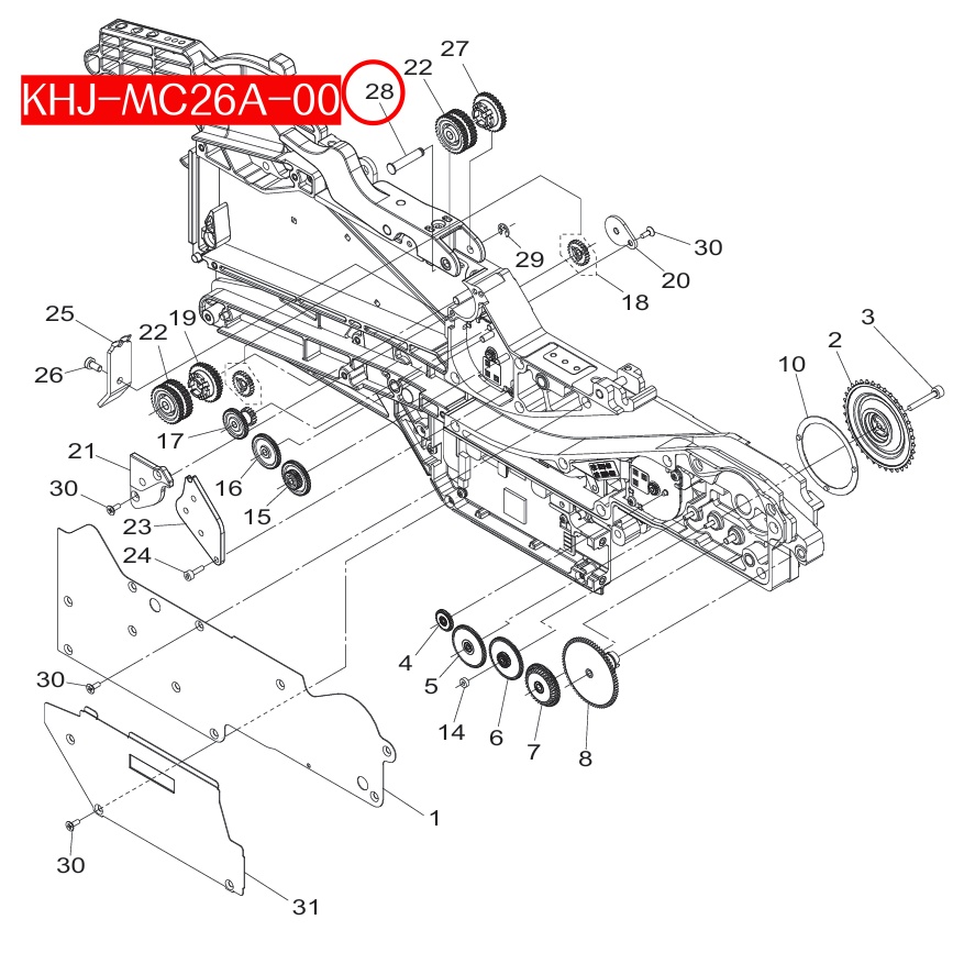KHJ-MC26A-00 Shaft P/O Lever 1 For Yamaha SS/ZS 12/16mm SMT Feeder - Image 3
