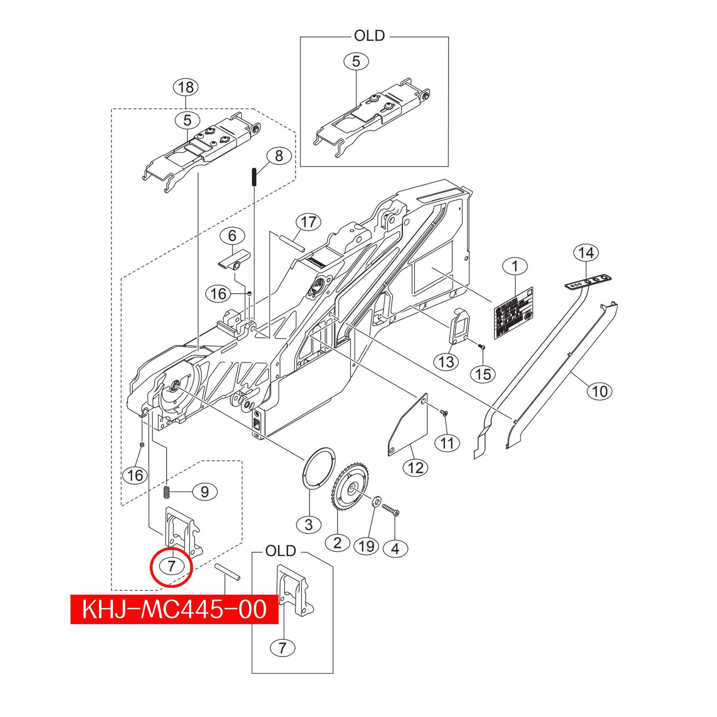 KHJ-MC445-00 Lever Tape Guide F For Yamaha SS 24mm SMT Feeder - Image 3