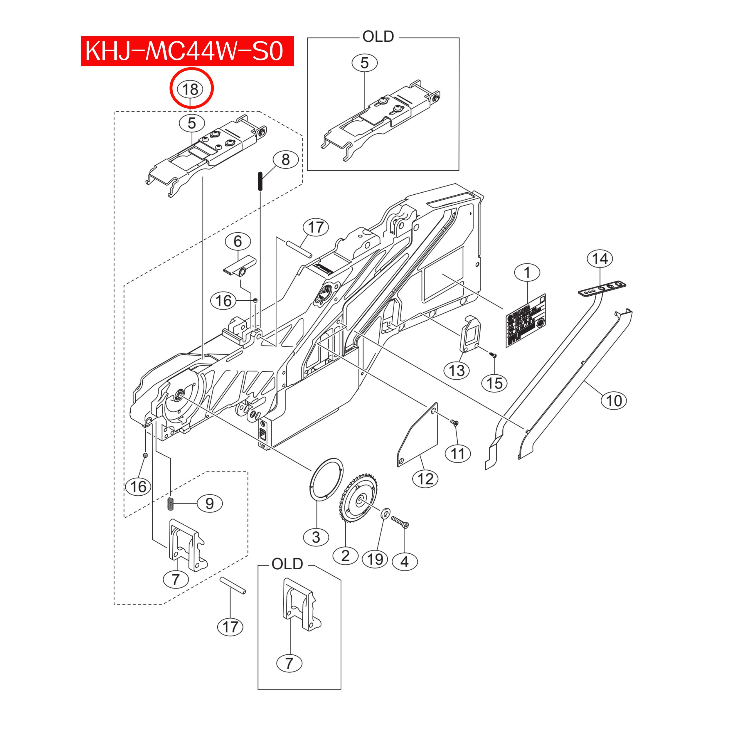 KHJ-MC44W-S0 Hook Tape Guide Kit For Yamaha SS 24mm SMT Feeder - Image 2