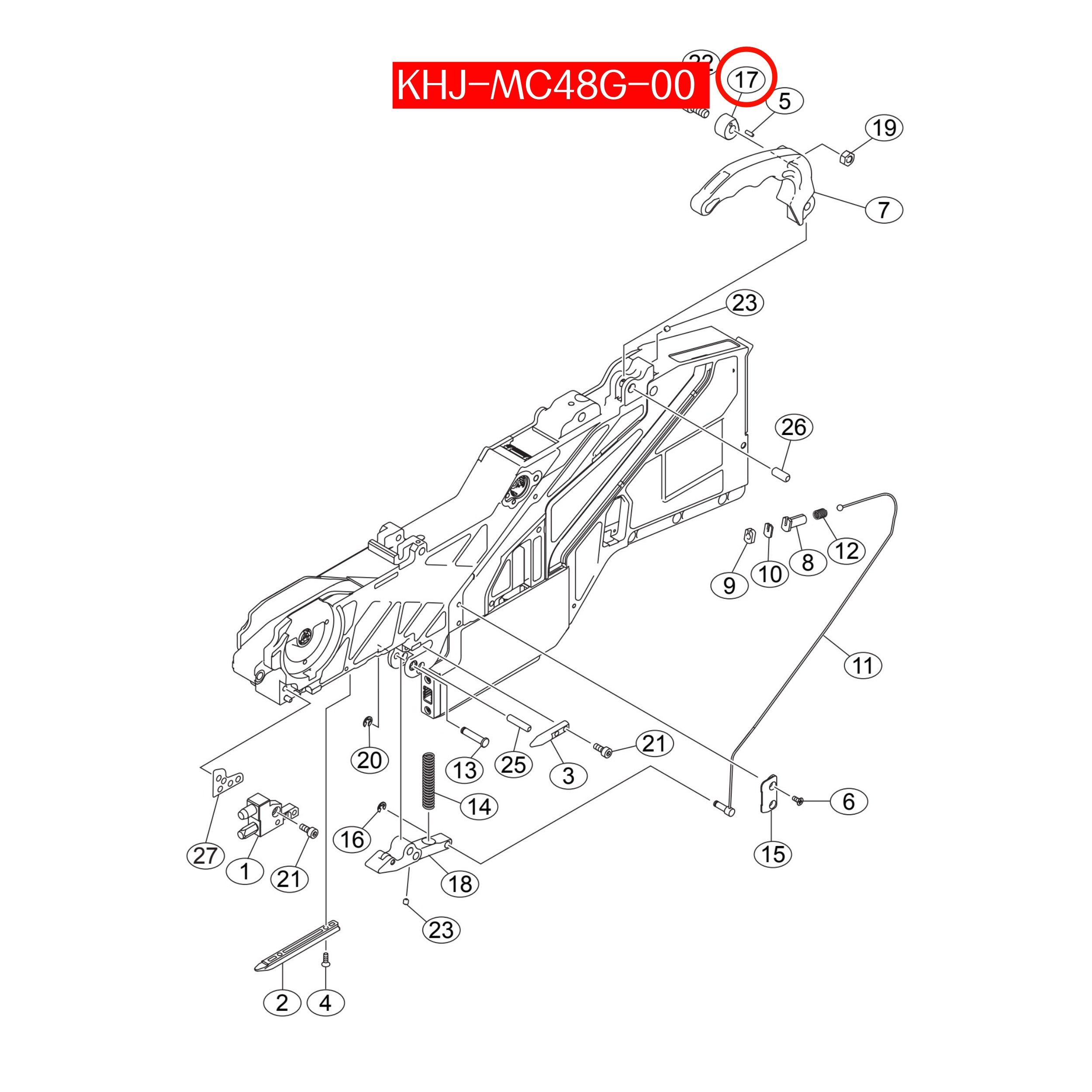 KHJ-MC48G-00 Shaft Handle Support For Yamaha SS/ZS 24mm SMT Feeder - Image 2