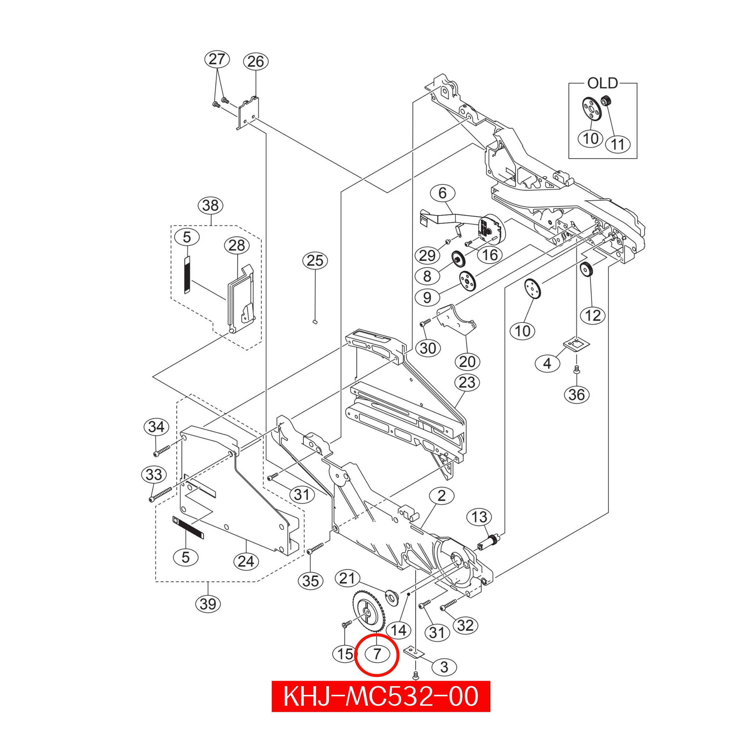 KHJ-MC532-00 Sprocket For Yamaha SS 32-88mm SMT Feeder original - Image 2