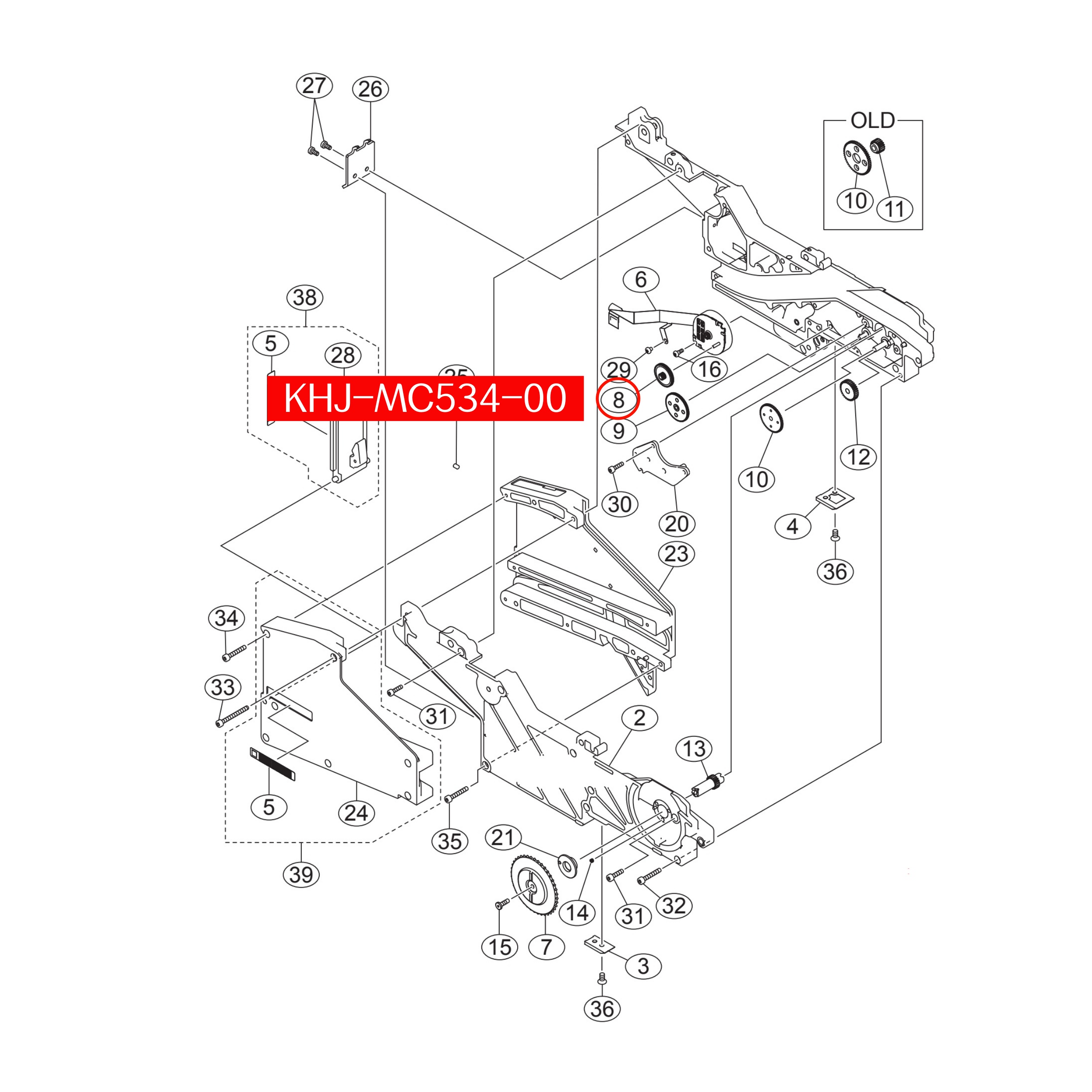 KHJ-MC534-00 Gear Idle F1 For Yamaha SS/ZS 32-72mm SMT Feeder - Image 2