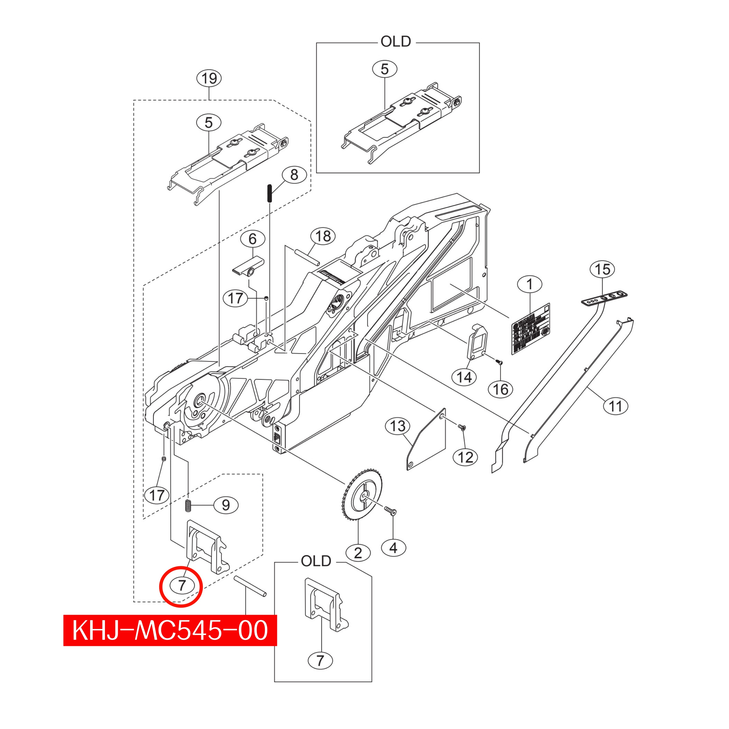 KHJ-MC545-00 Lever Tape Guide F For Yamaha SS 32mm SMT Feeder - Image 3