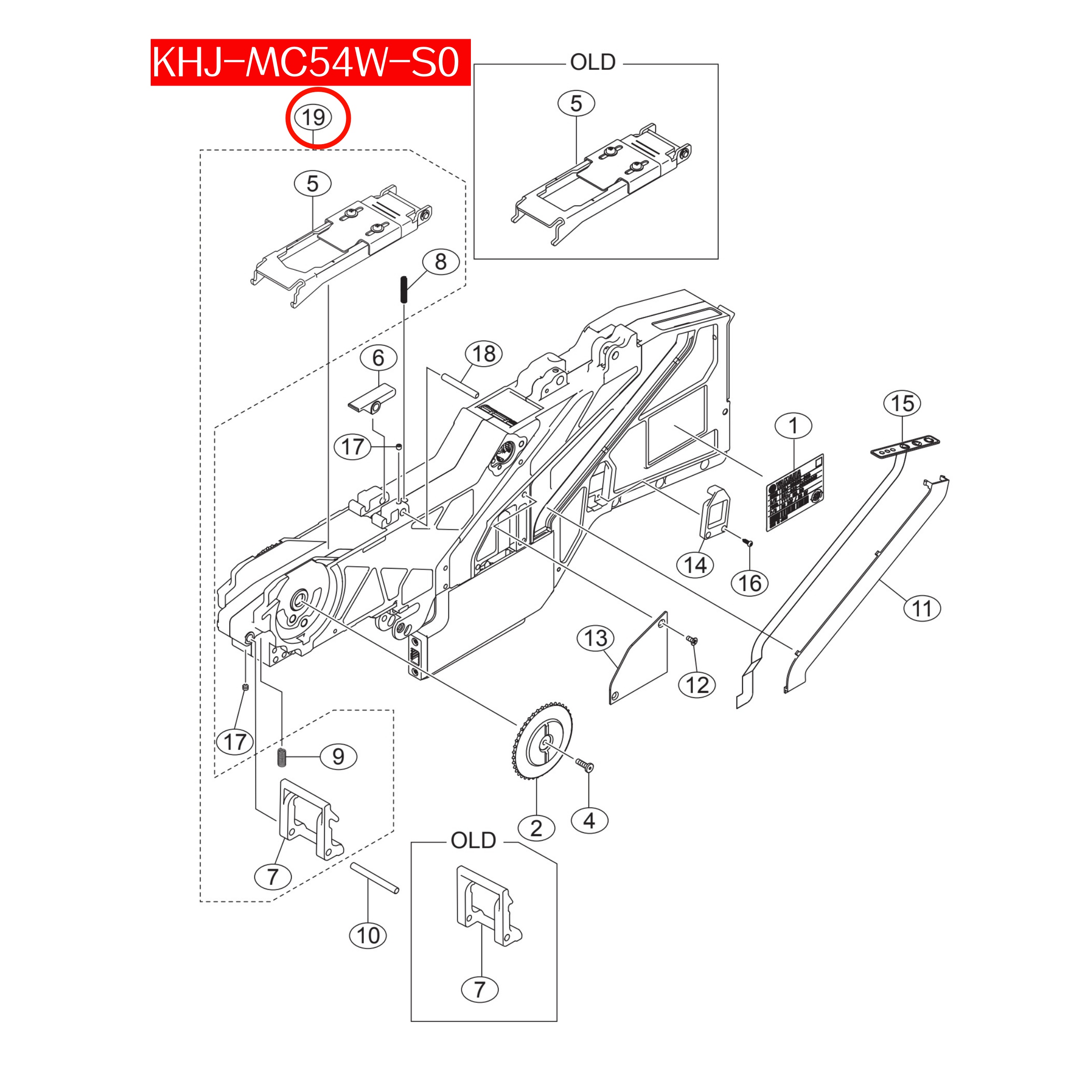 KHJ-MC54W-S0 Hook Tape Guide Kit For Yamaha SS 32mm SMT Feeder - Image 2