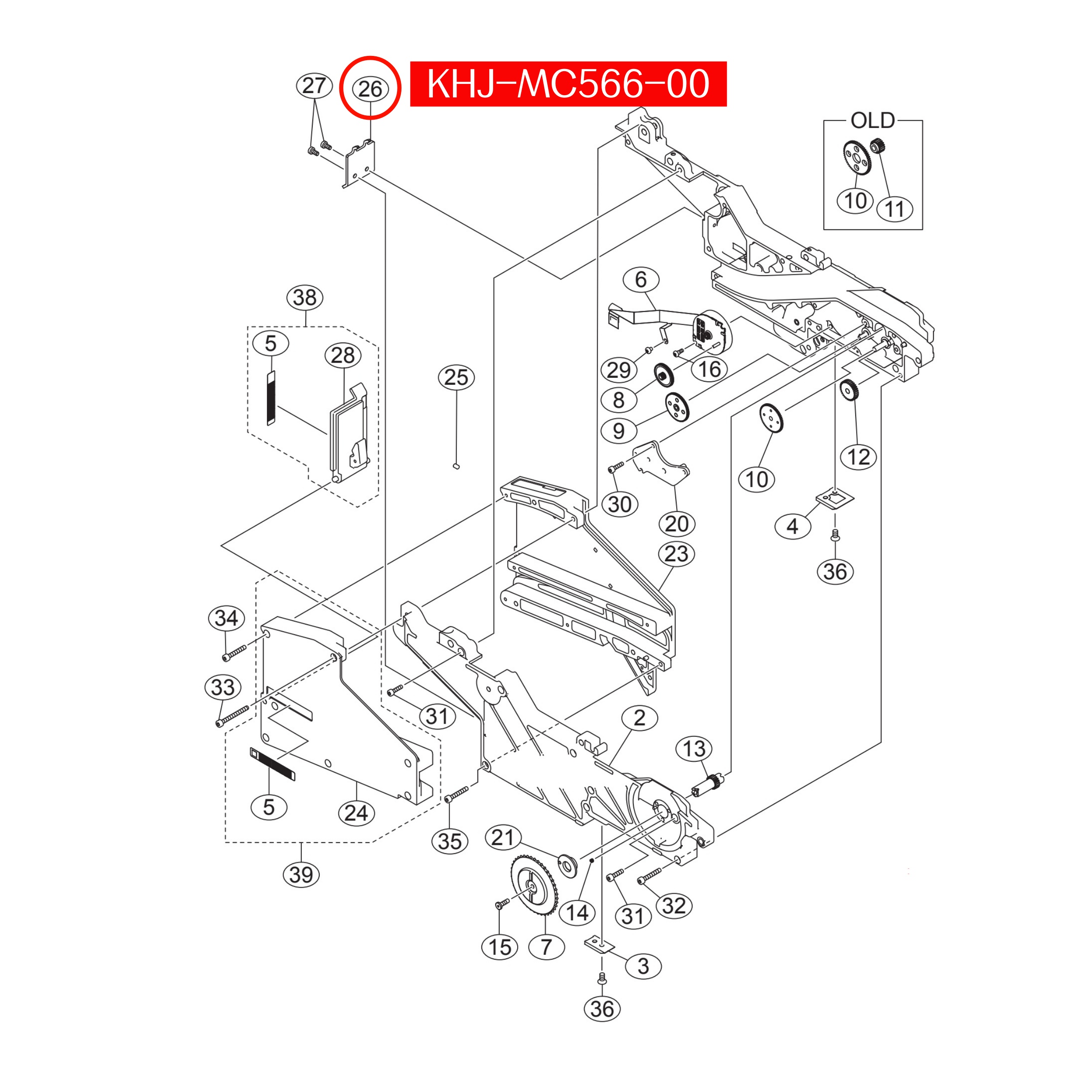KHJ-MC566-00 Block P/O Tooth 1 For Yamaha SS 32mm SMT Feeder - Image 2
