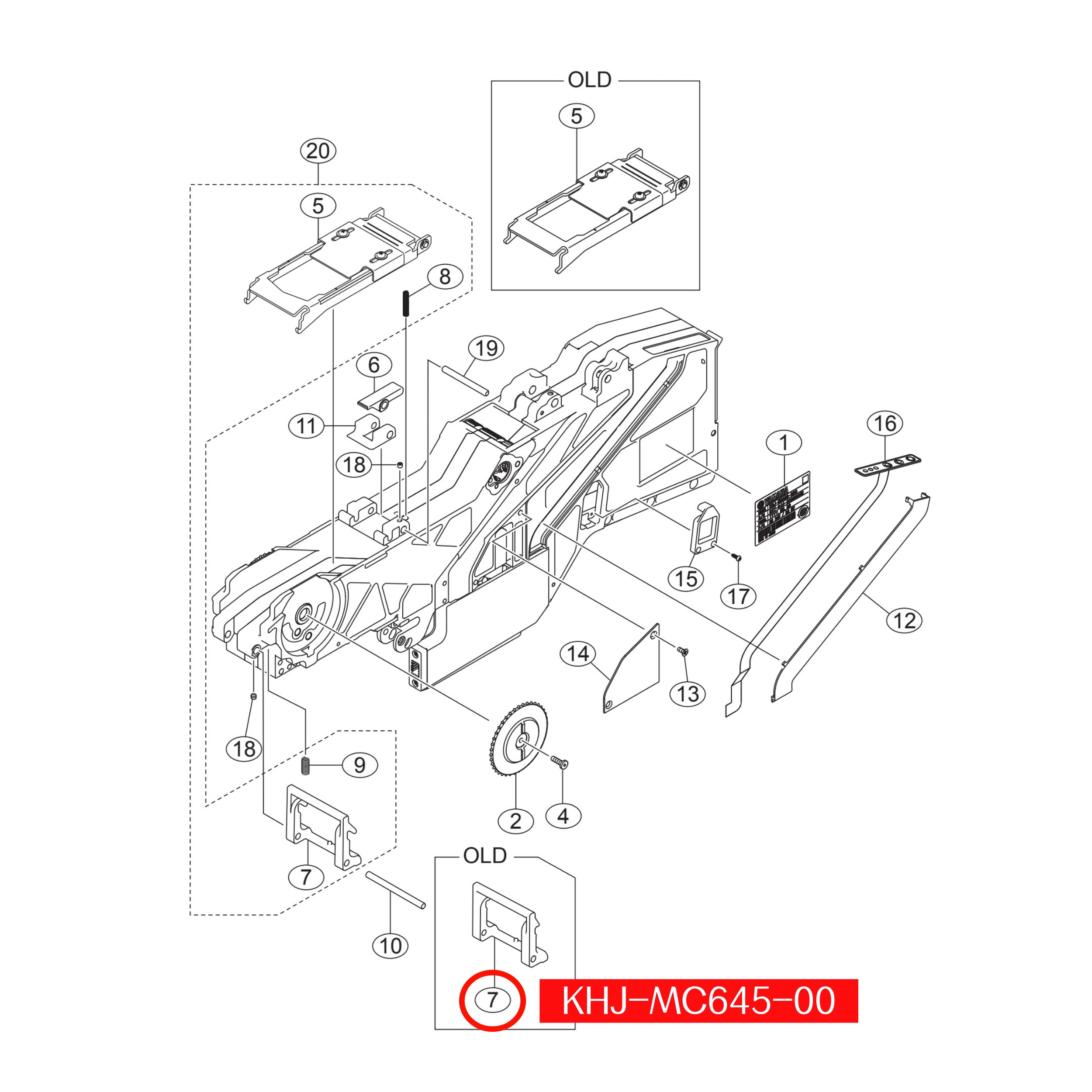 KHJ-MC645-00 Lever Tape Guide F For Yamaha SS 44mm SMT Feeder - Image 3