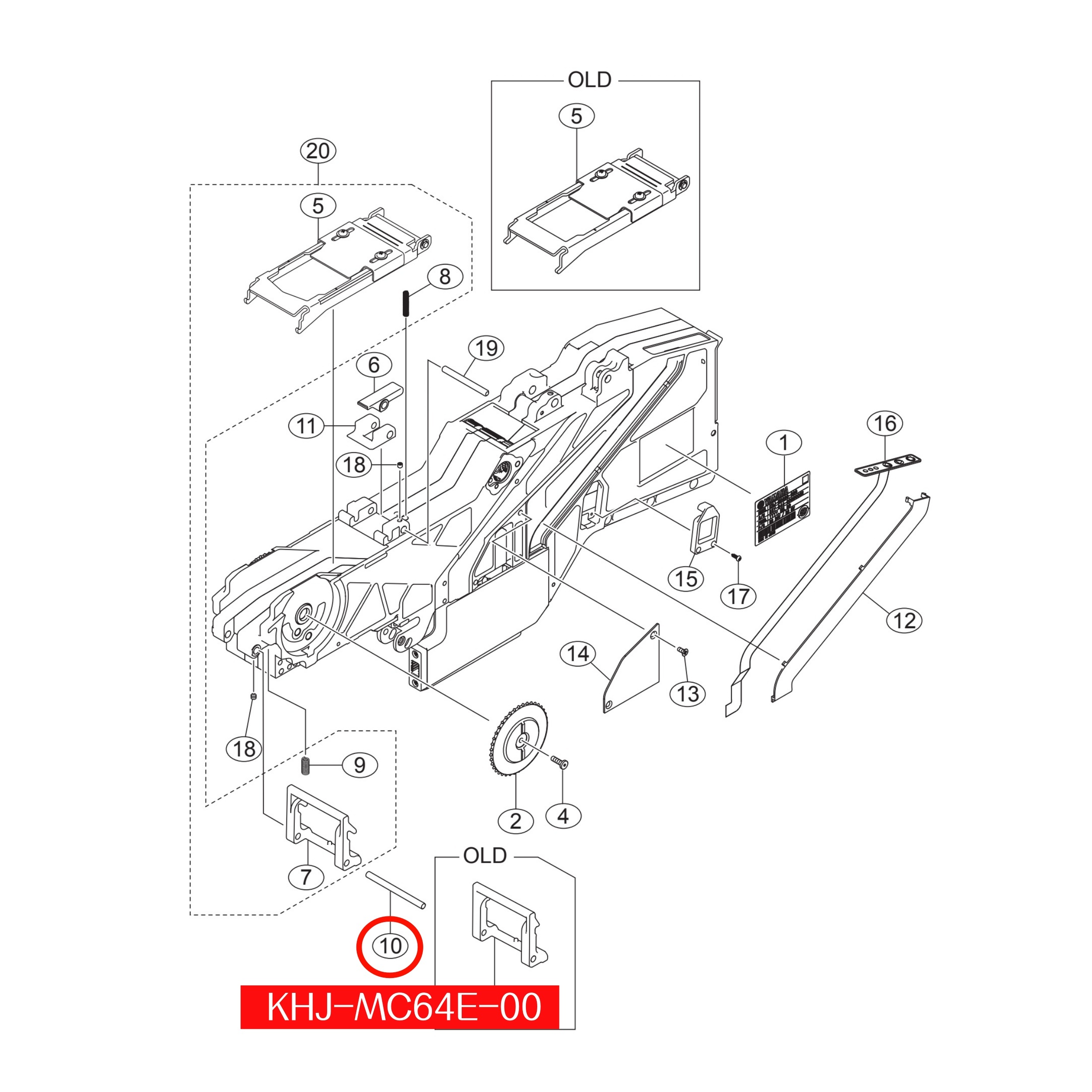 KHJ-MC64E-00 Shaft Lever For Yamaha SS/ZS 44/56mm SMT Feeder - Image 2