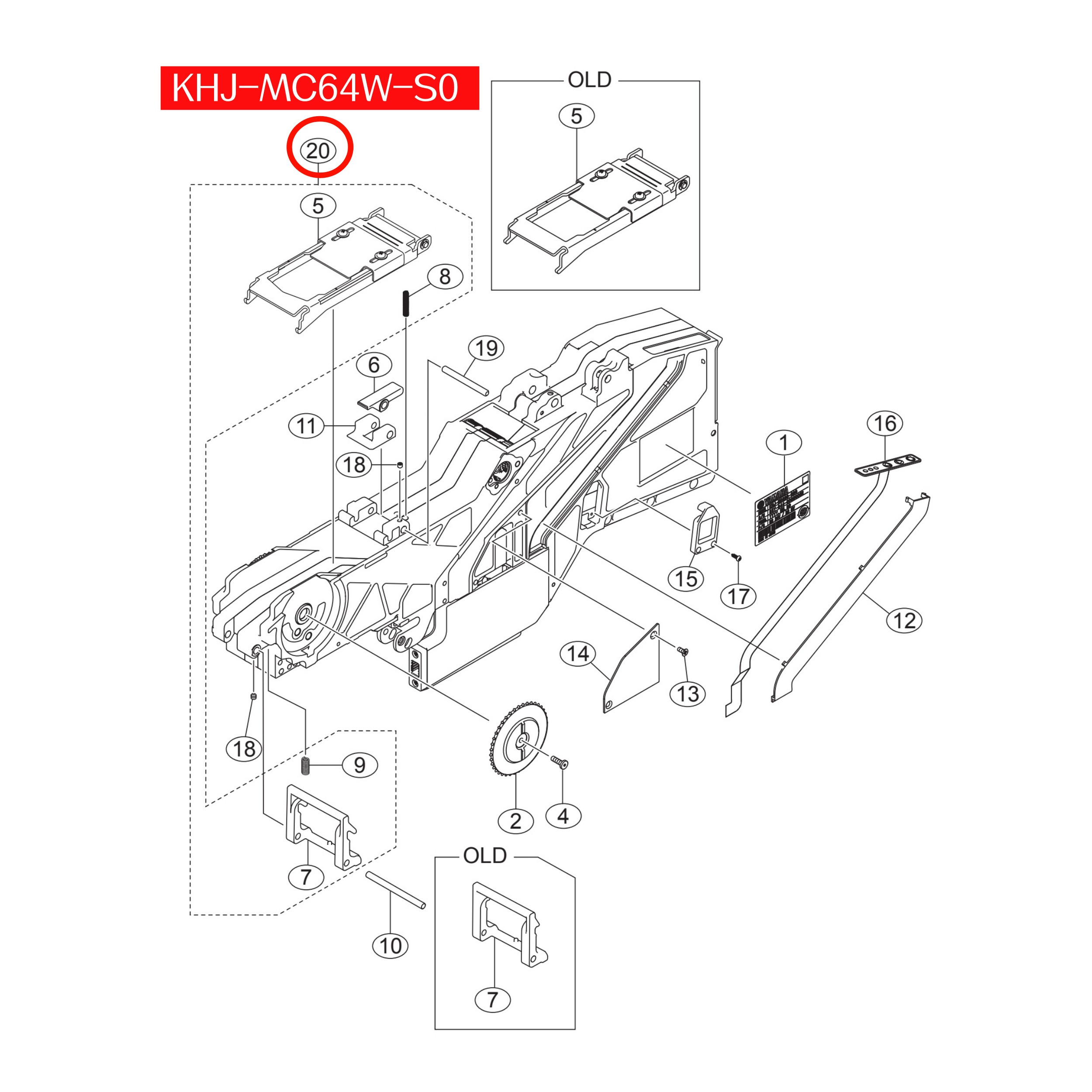 KHJ-MC64W-S0 Hook Tape Guide Kit For Yamaha SS 44mm SMT Feeder - Image 2