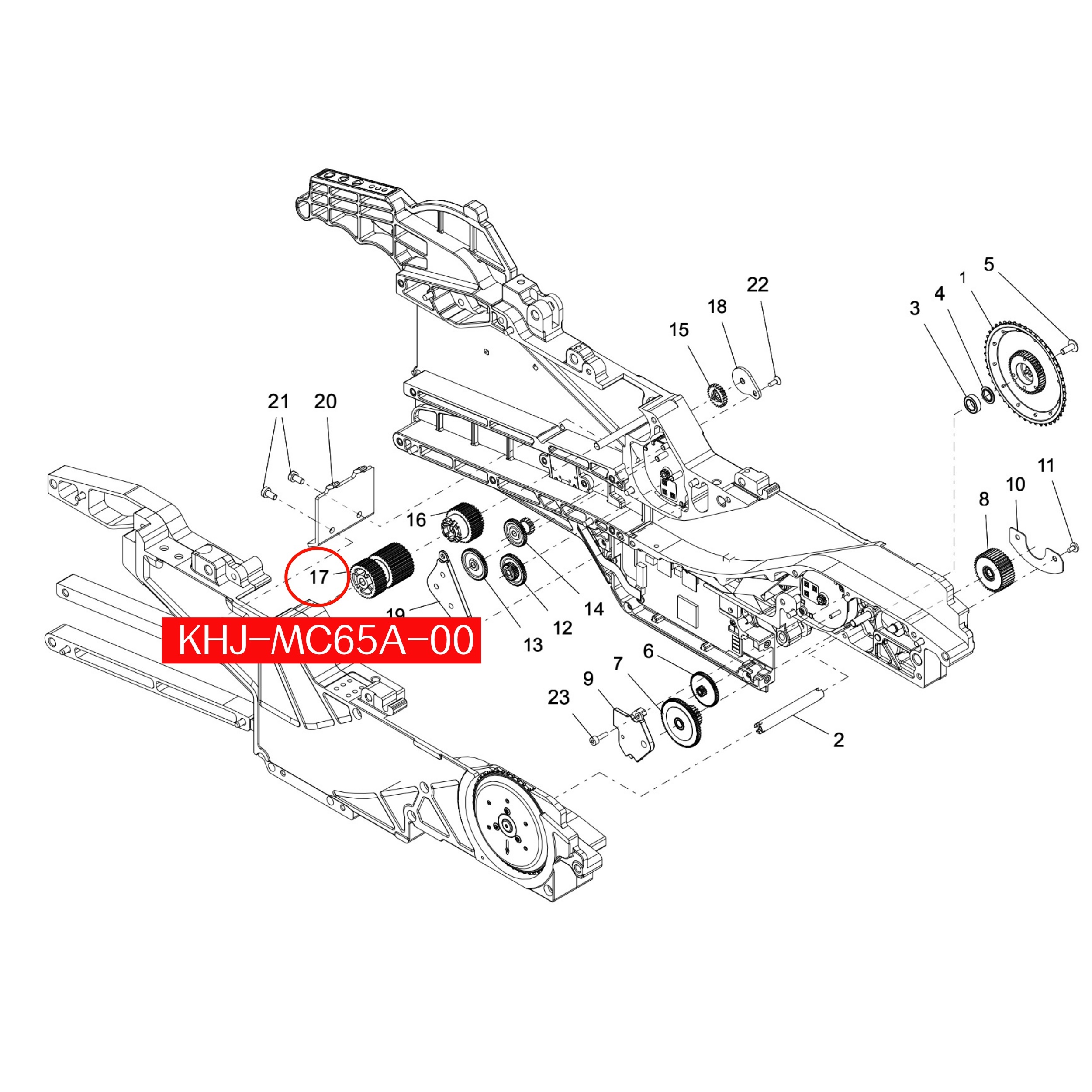 KHJ-MC65A-00 Sub-Roller 1 For Yamaha SS/ZS 44mm SMT Feeder - Image 2