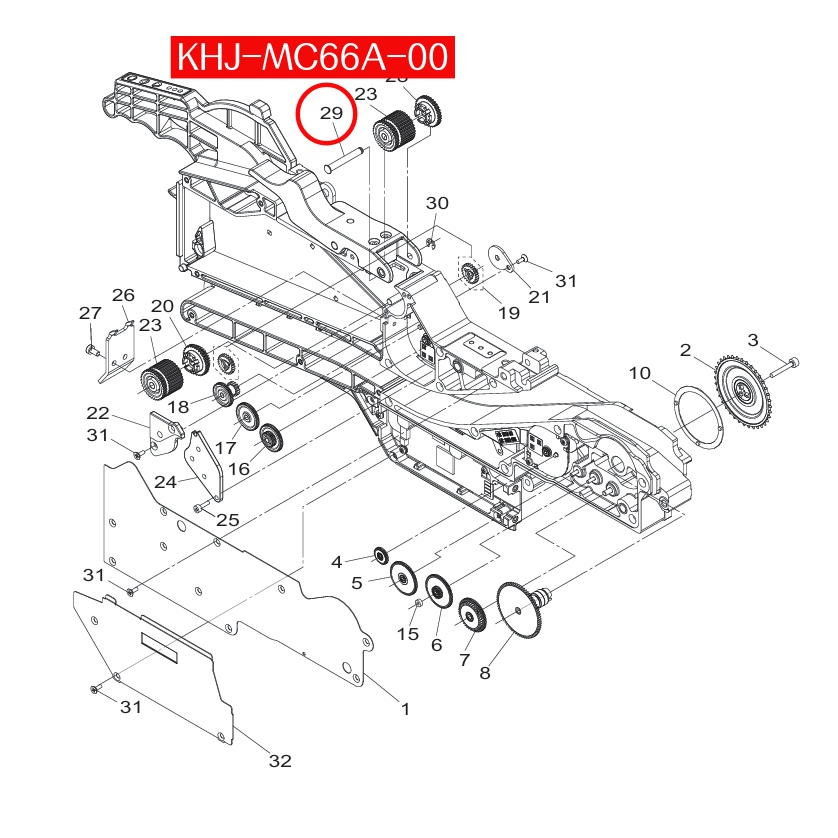KHJ-MC66A-00 Shaft P/O Lever 1 For Yamaha SS/ZS 44mm SMT Feeder - Image 2