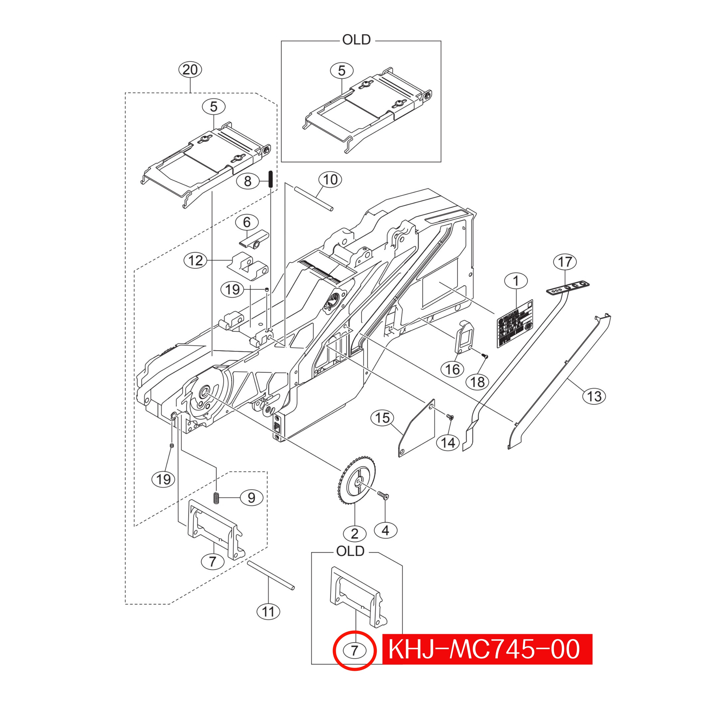 KHJ-MC745-00 Lever Tape Guide F For Yamaha SS 56mm SMT Feeder - Image 3