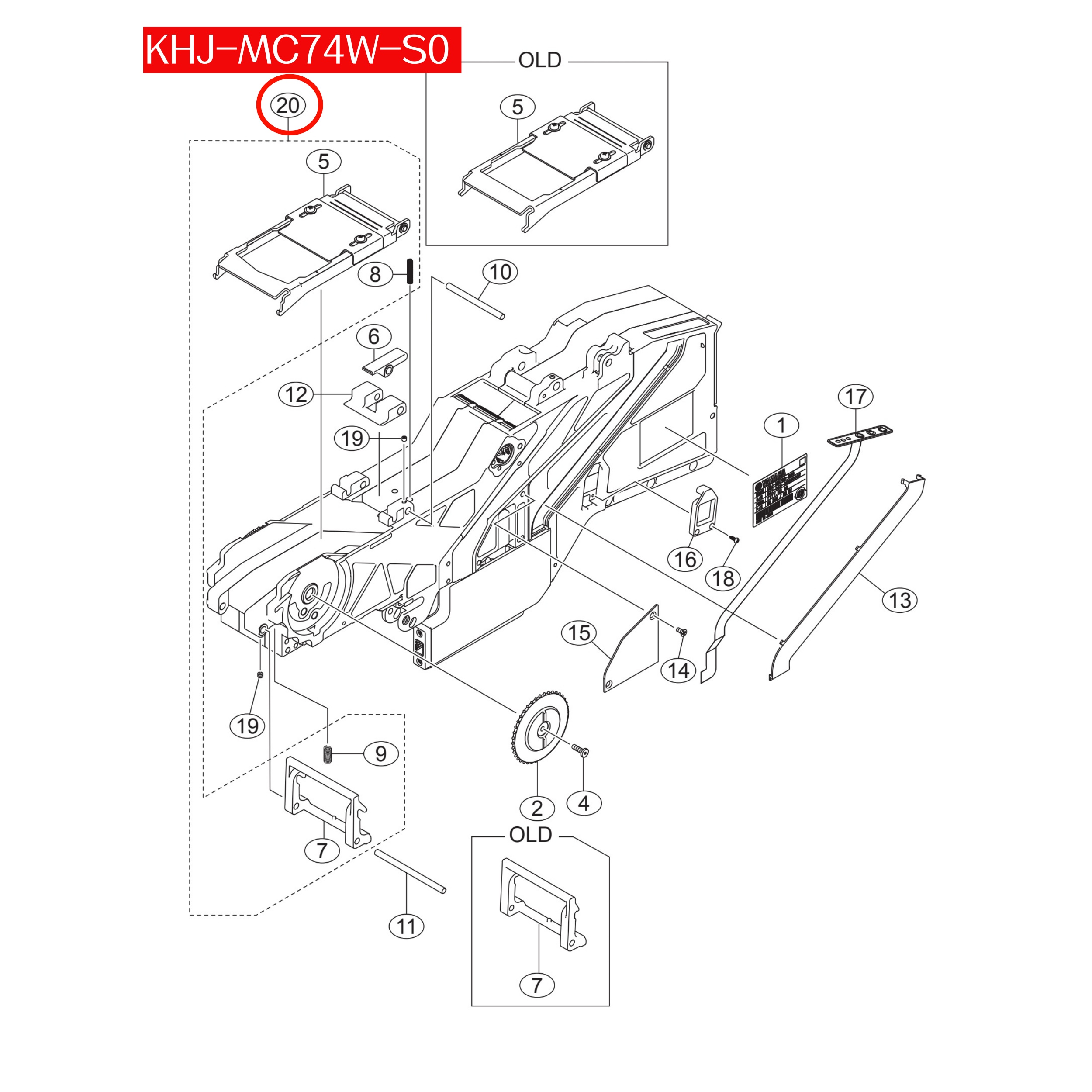KHJ-MC74W-S0 Hook Tape Guide Kit For Yamaha SS 56mm SMT Feeder - Image 2