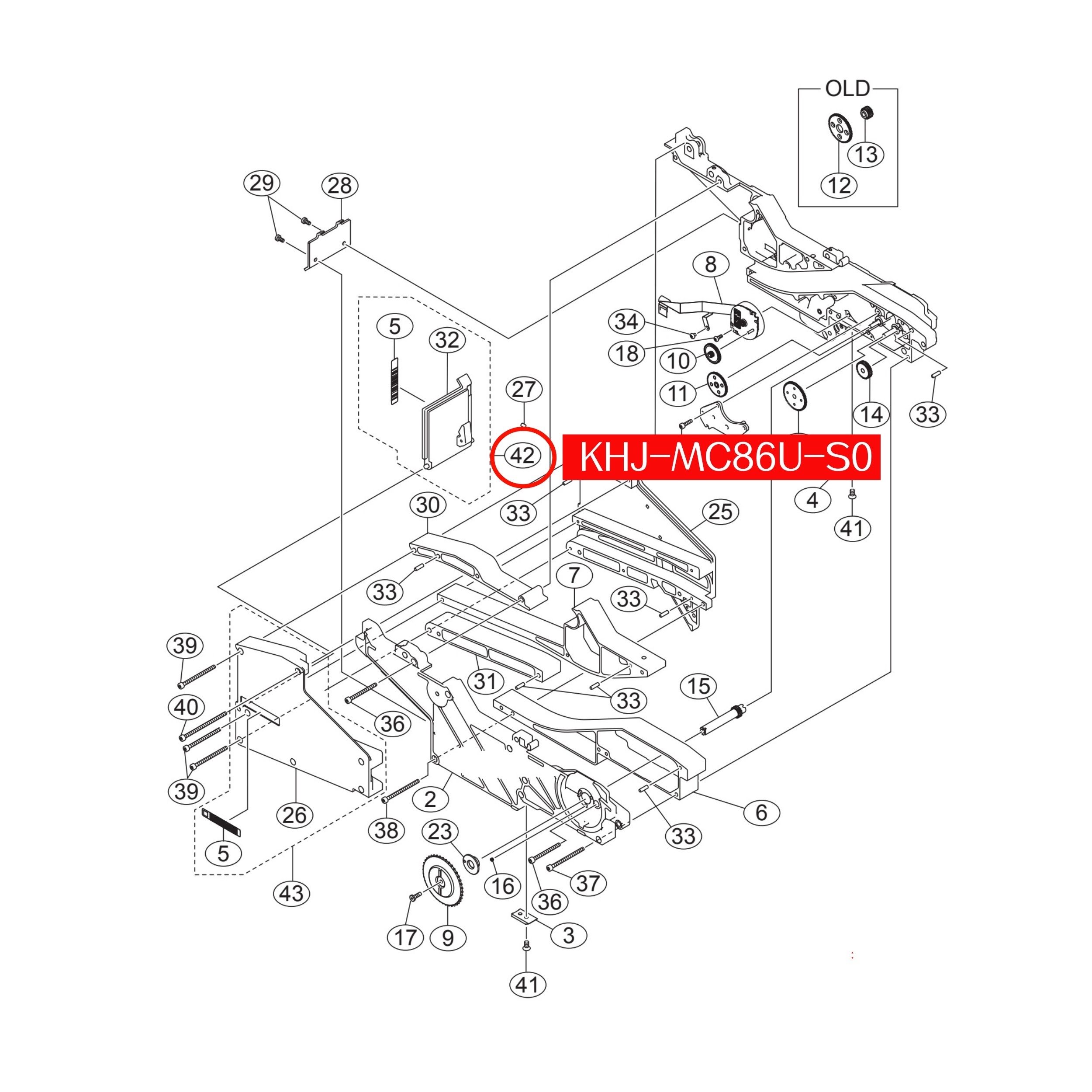 KHJ-MC86U-00 Tail Cover Assy For Yamaha SS 72mm SMT Feeder - Image 3