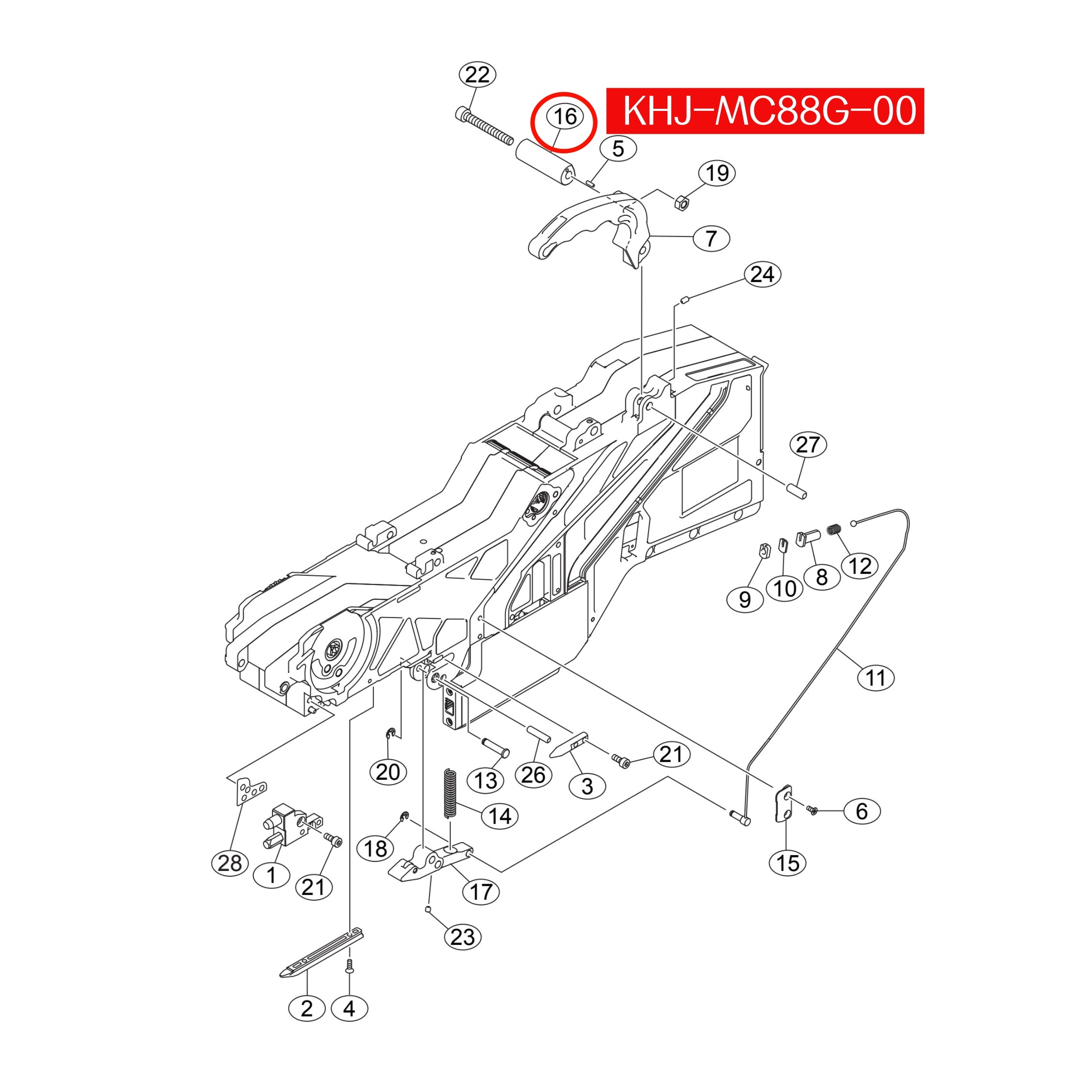 KHJ-MC88G-00 Shaft Handle Support For Yamaha SS 72mm SMT Feeder - Image 2