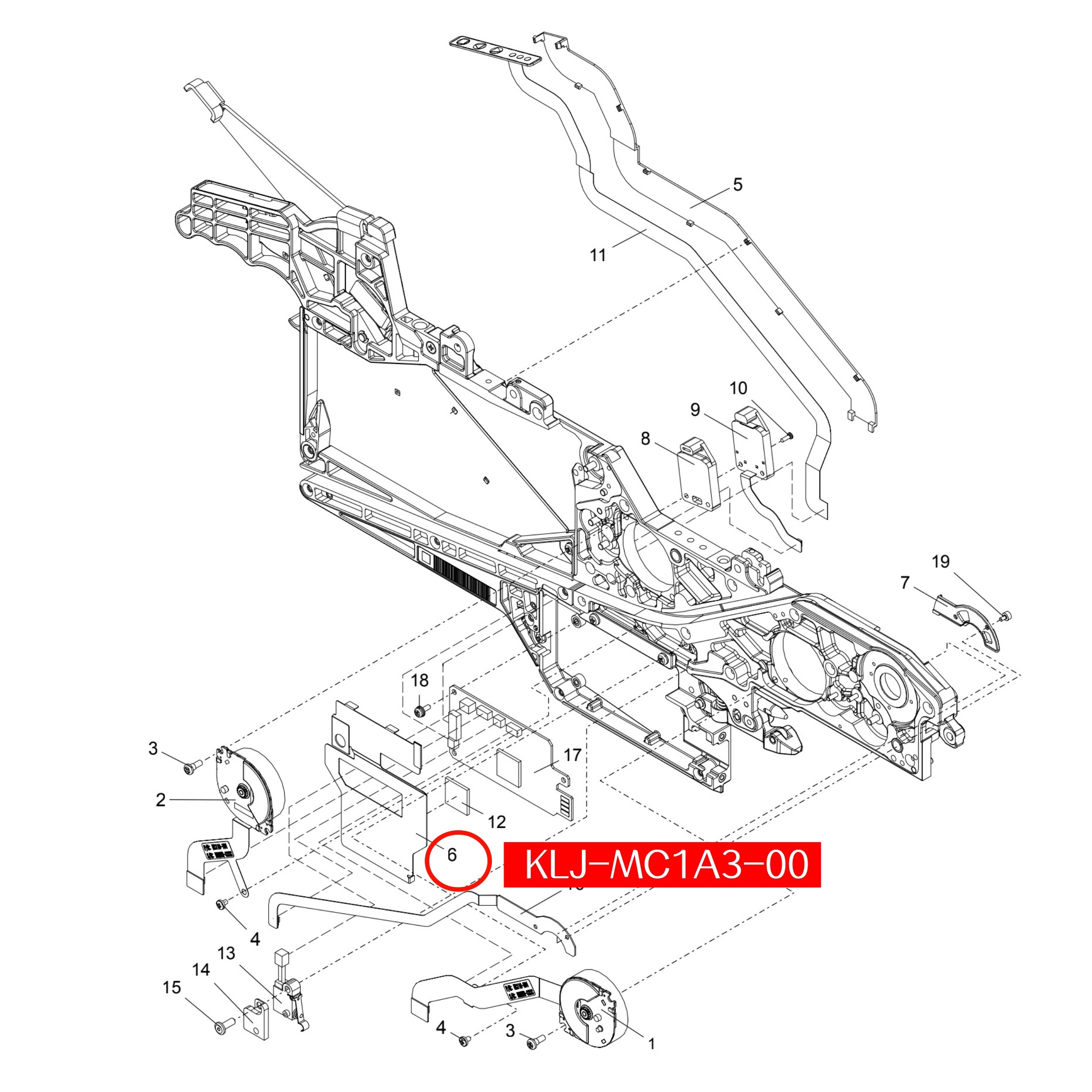 KLJ-MC1A3-00 Cover Cable For Yamaha ZS 8mm SMT Feeder - Image 2