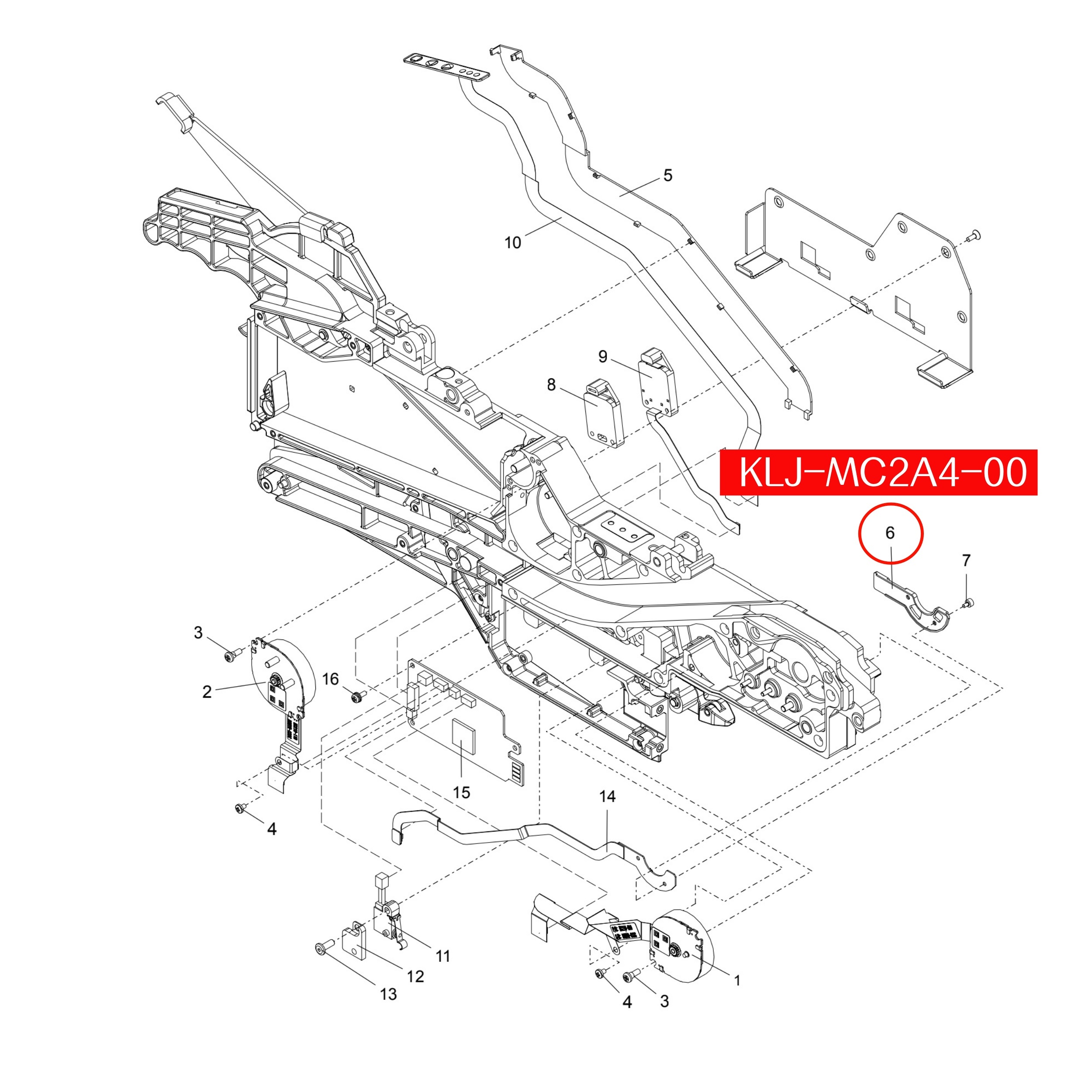 KLJ-MC2A4-00 Cover 12/24 ABS For Yamaha ZS 12mm-24mm SMT Feeder - Image 2