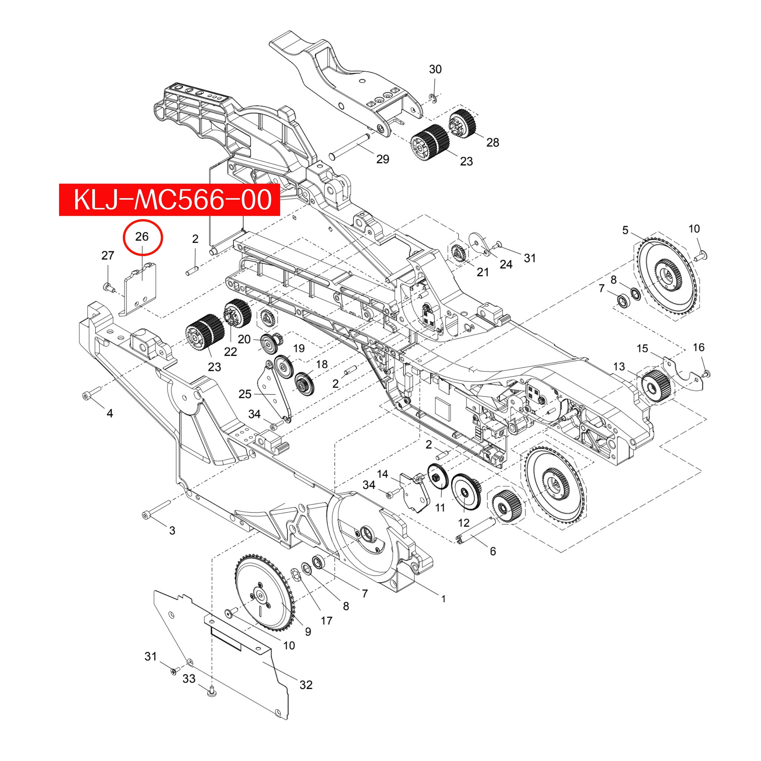 KLJ-MC566-00 Block P/O Tooth 1 For Yamaha ZS 32mm SMT Feeder - Image 2