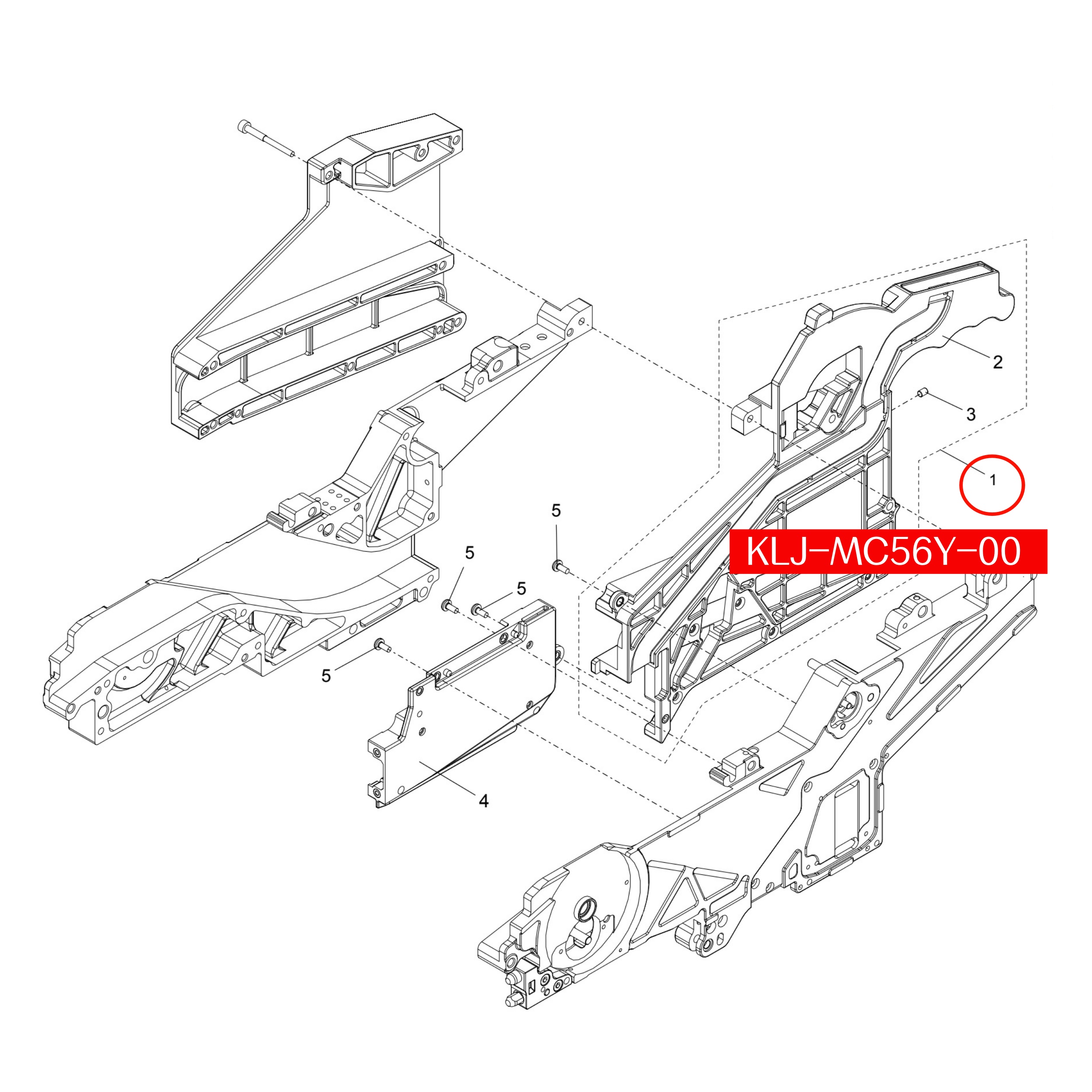 KLJ-MC56Y-00 Top Tape Box Comp For Yamaha ZS 32mm-88mm SMT Feeder - Image 2