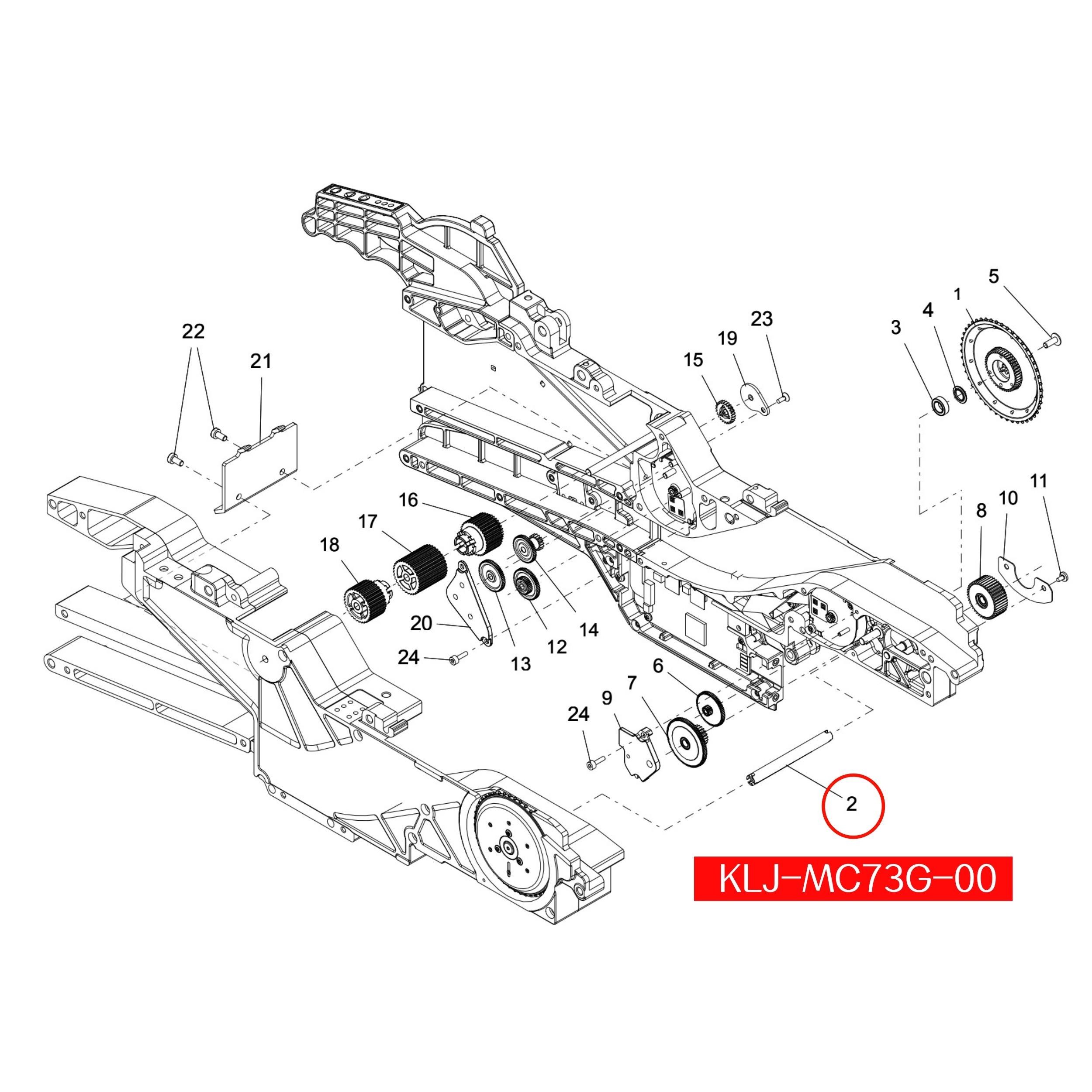 KLJ-MC73G-00 Shaft Gear Driven For Yamaha ZS 56mm SMT Feeder - Image 2