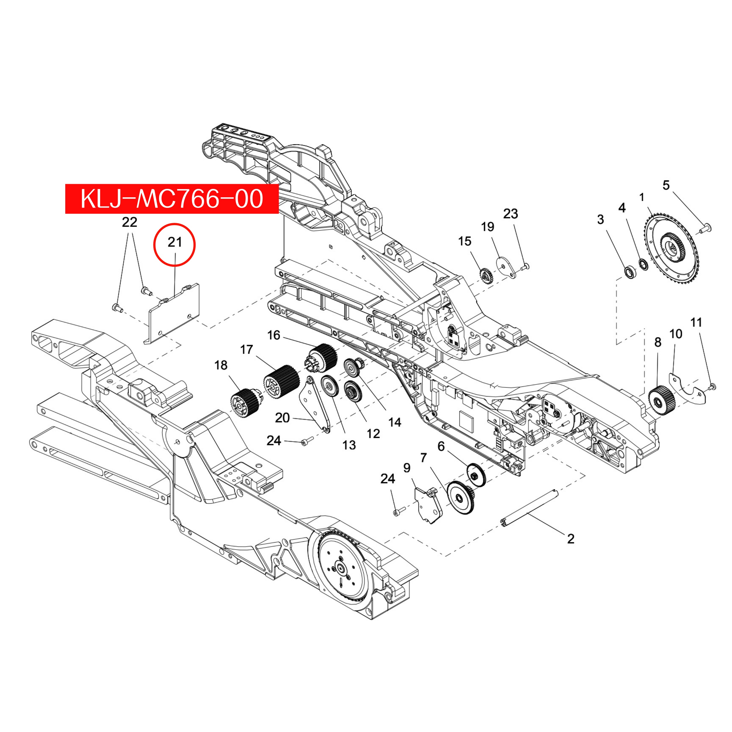 KLJ-MC766-00 Block P/O Tooth 1 For Yamaha ZS 56mm SMT Feeder - Image 2