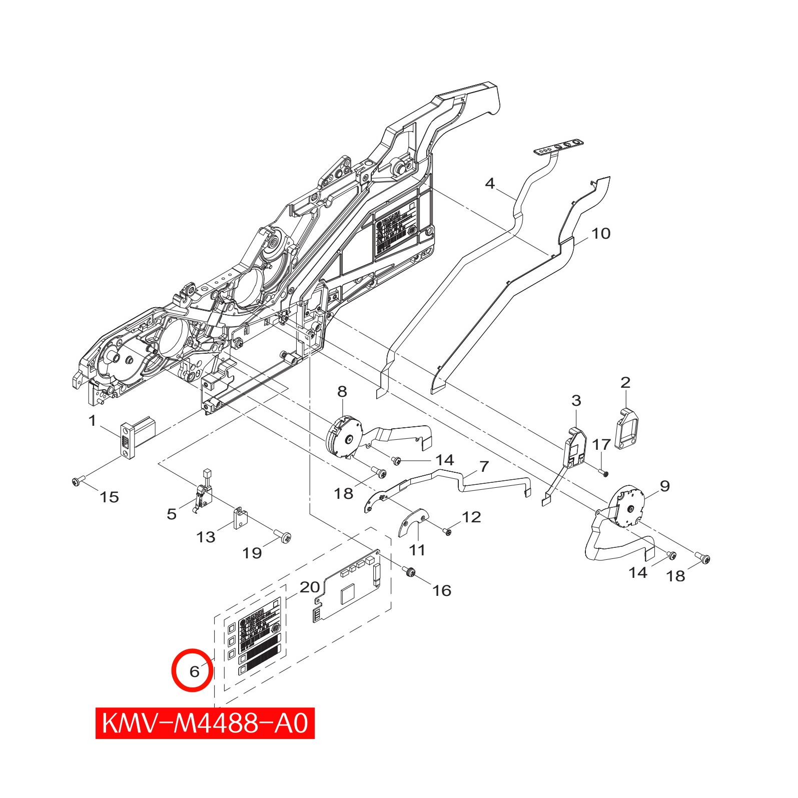 KMV-M4488-A0 SMT Feeder Board Assy For Yamaha ZSR 8mm SMT Feeder original - Image 2