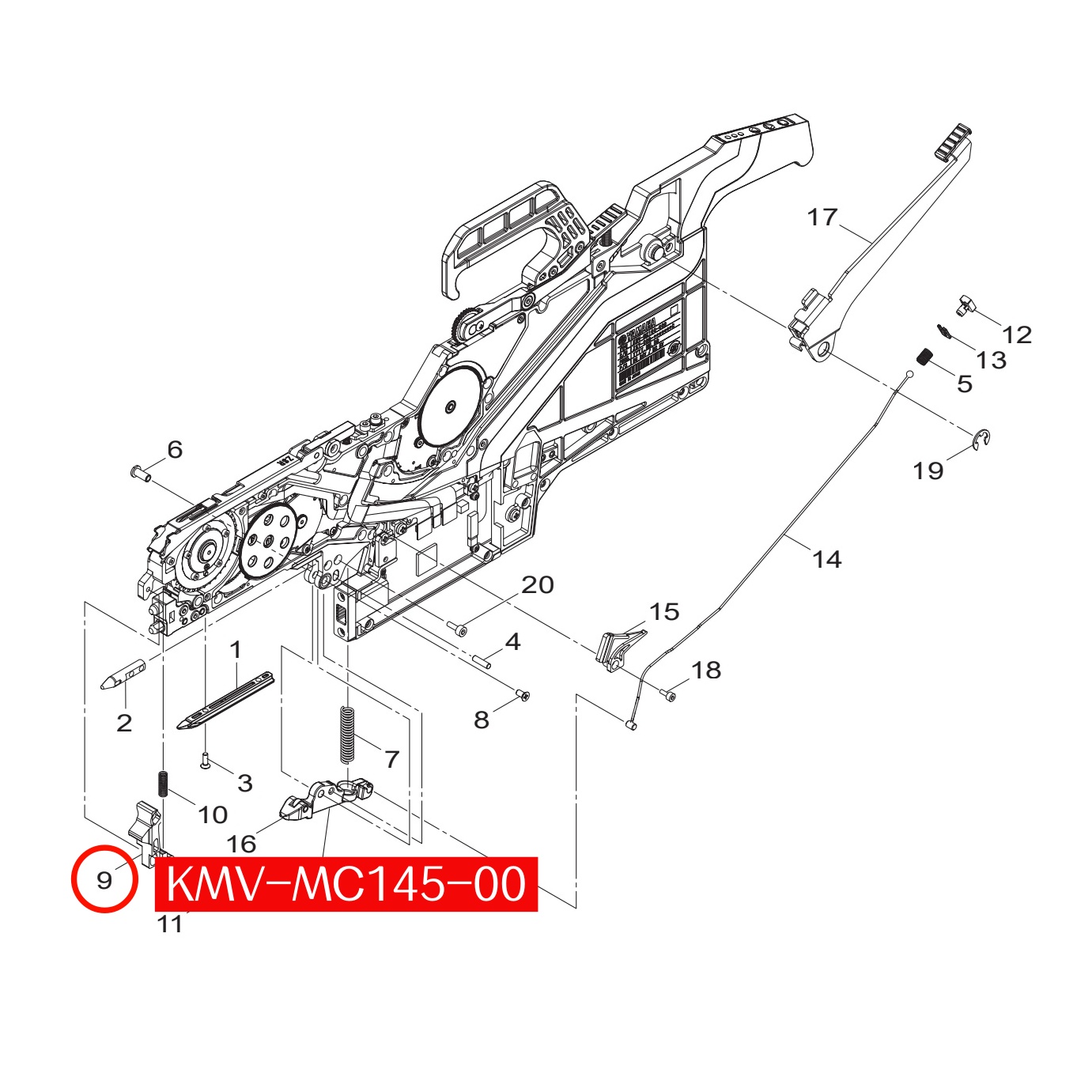 KMV-MC145-00 Lever Tape Guide F For Yamaha ZSR 8mm SMT Feeder - Image 2
