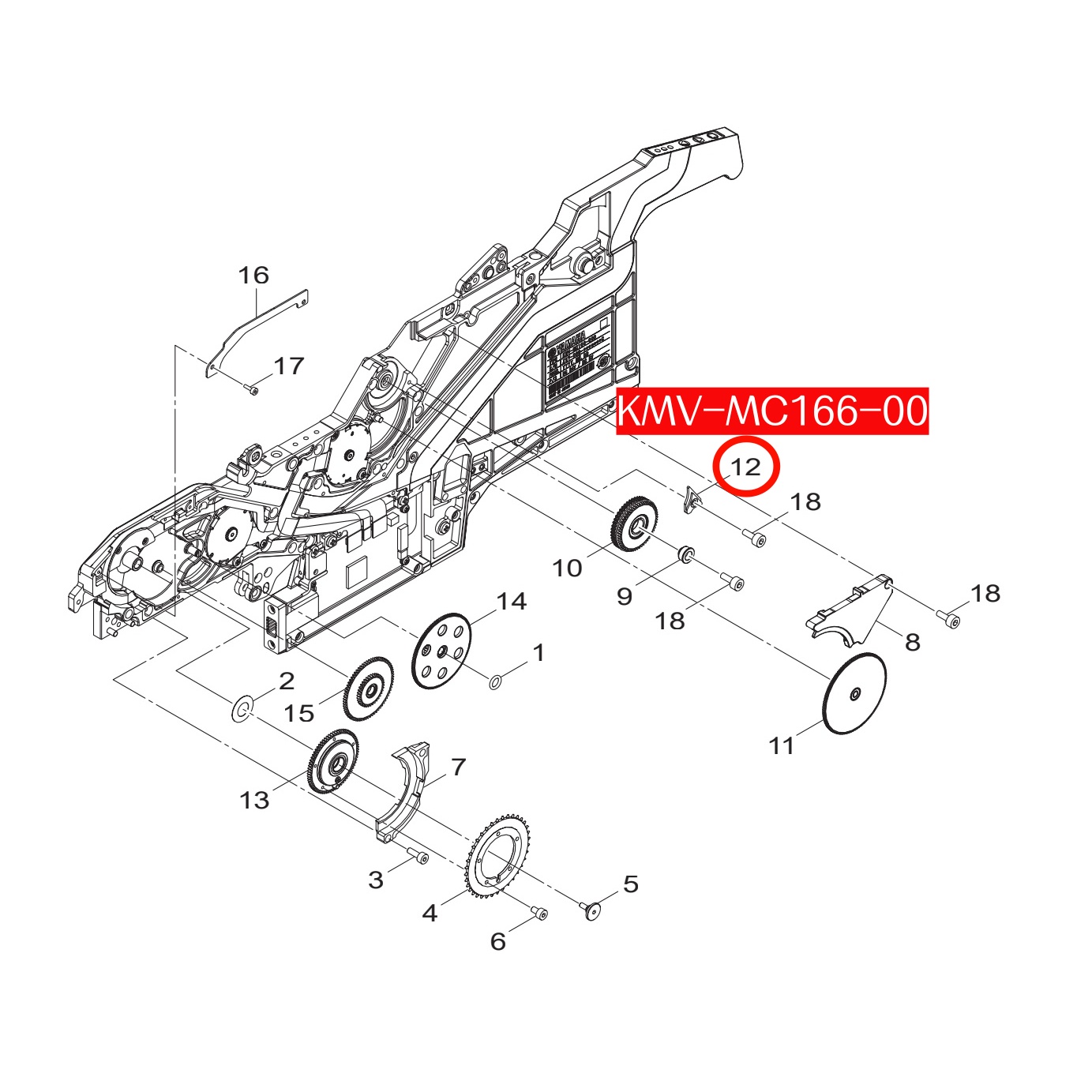 KMV-MC166-00 Block P/O Tooth 1 For Yamaha ZSR 8mm SMT Feeder - Image 2