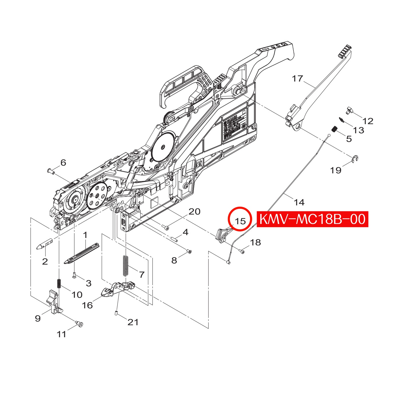 KMV-MC18B-00 Cover Wire 1 For Yamaha ZSR 8mm SMT Feeder - Image 2