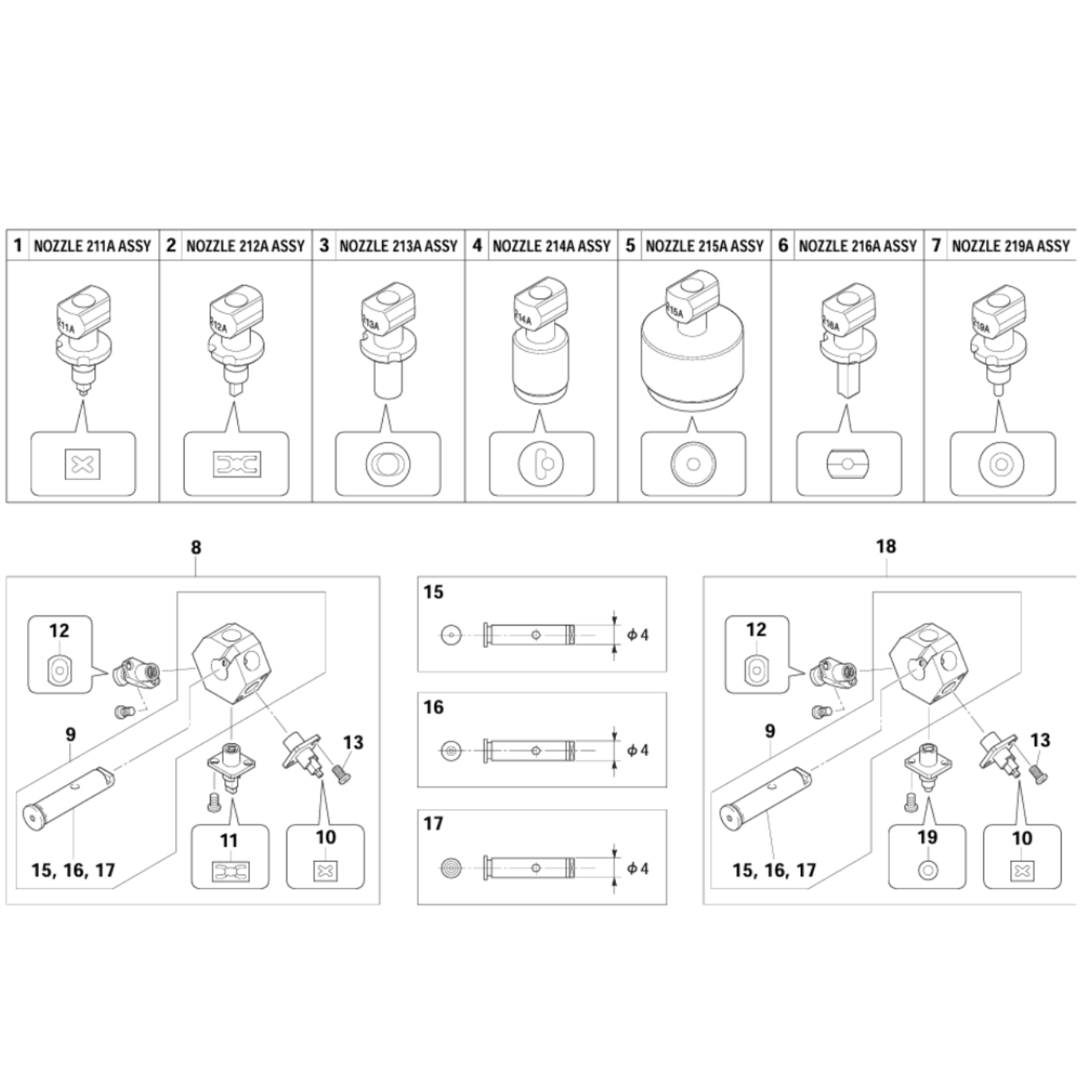 Nozzle 214A Assy for YG100 YG200 KGS-M7740-A1X - Image 2