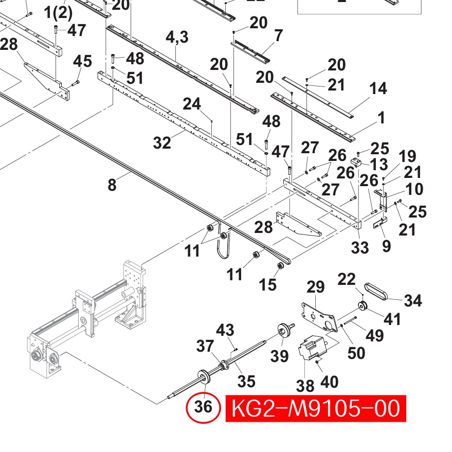 KG2-M9105-00X Pulley 1, Spline for Yamaha YS SMT Machine - Image 2