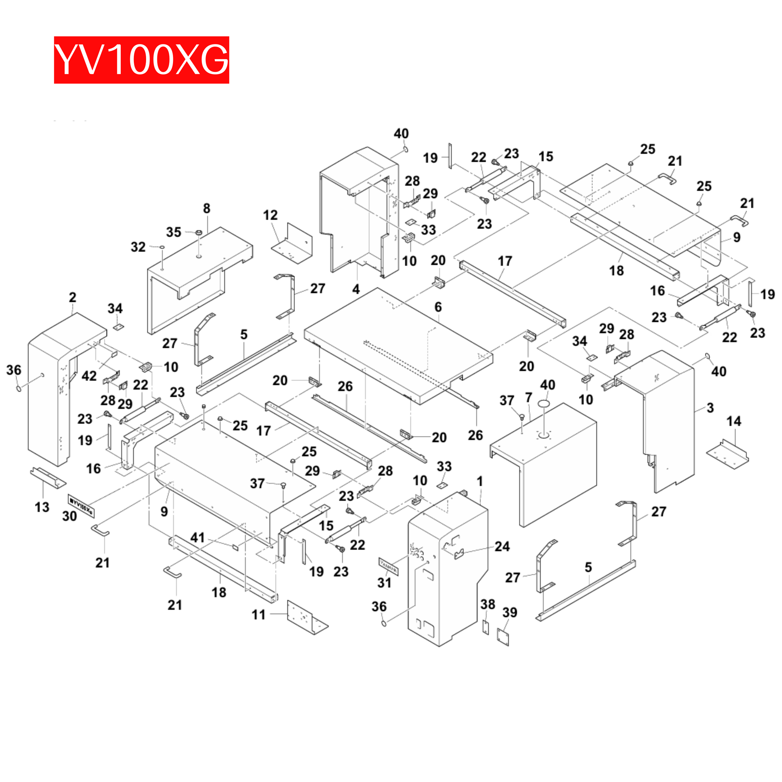 KGA-M1309-XXX Cover 9 Assembly Set for Yamaha SMT Placement Machine - Image 3