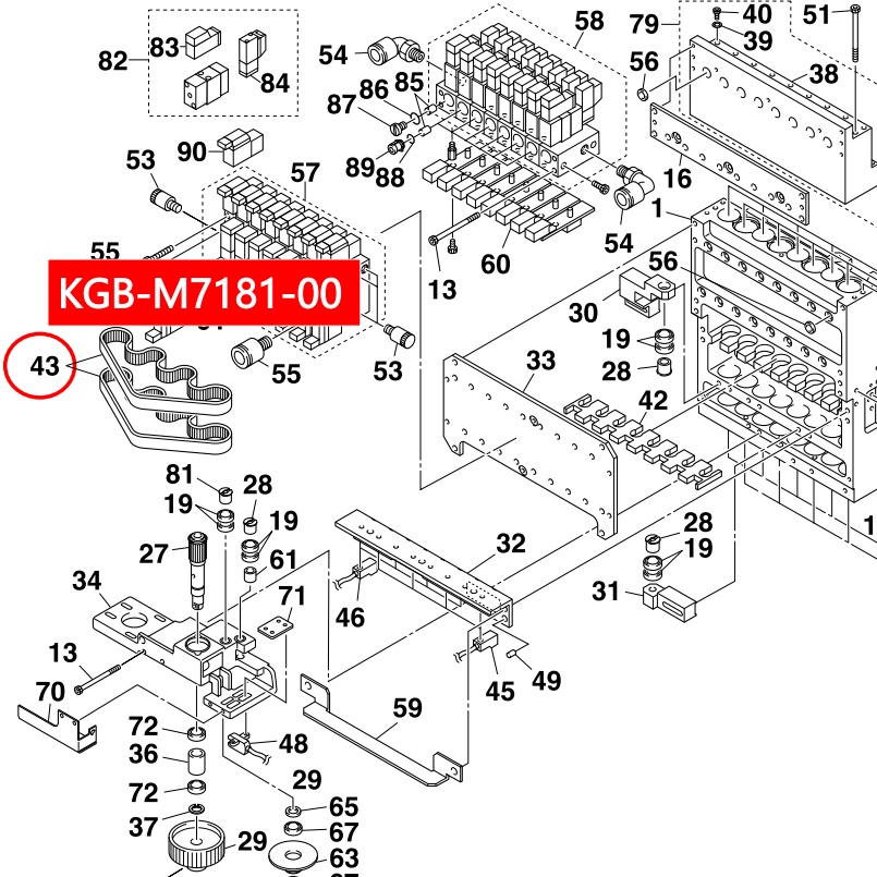 KGB-M7181-00X BELT, Head(360-1.5GT-5) for Yamaha YV100XG SMT Machine - Image 2