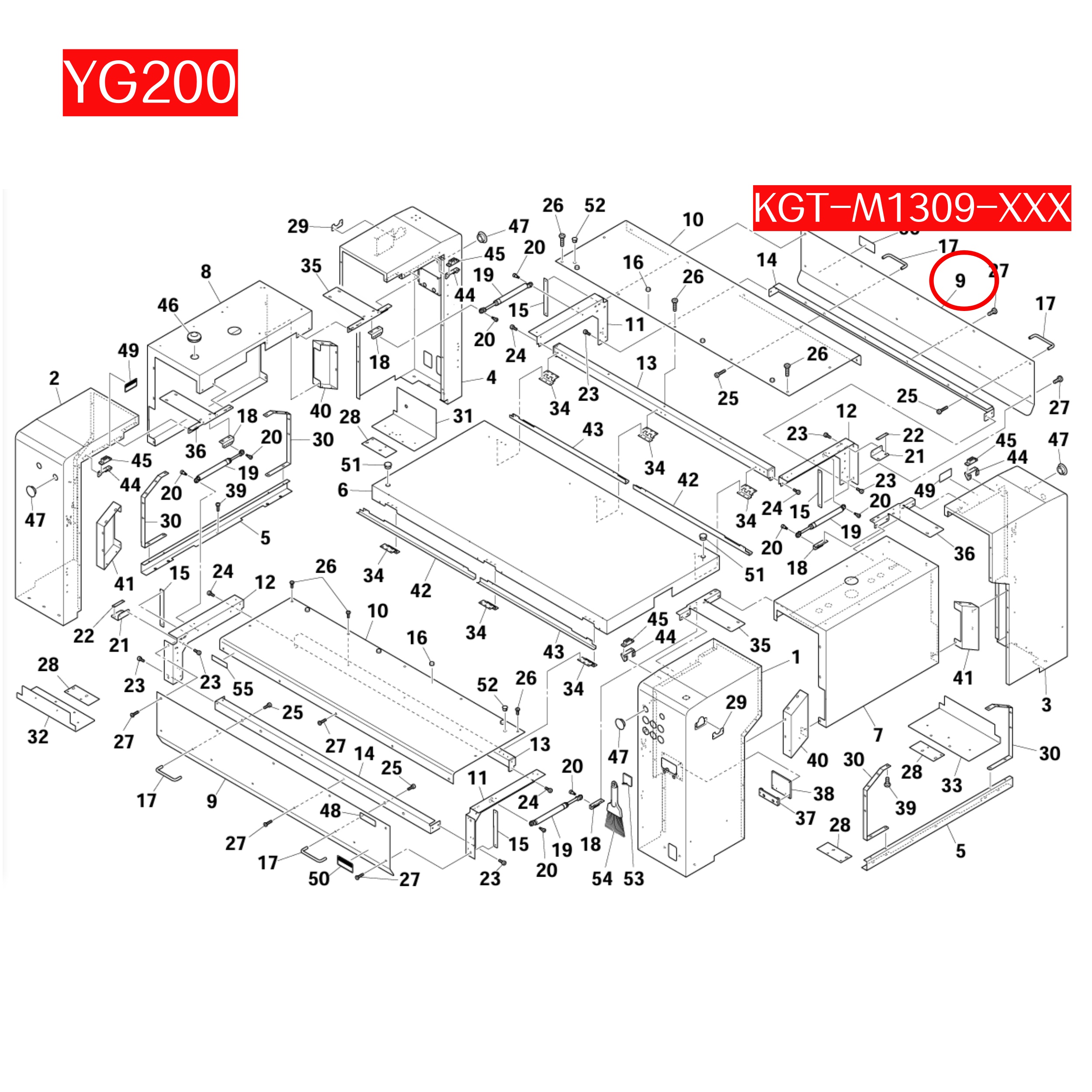 KGT-M1309-00 Cover 9-1 for Yamaha SMT Placement Machine - Image 2