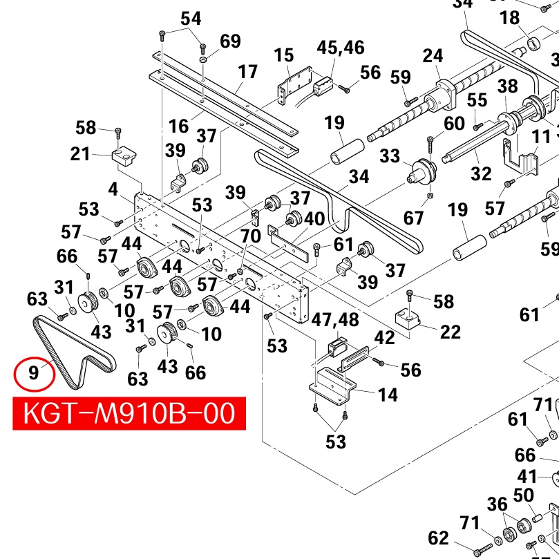 KGT-M910B-00X BELT (471-3GT-9) for Yamaha YG200 SMT Machine - Image 2