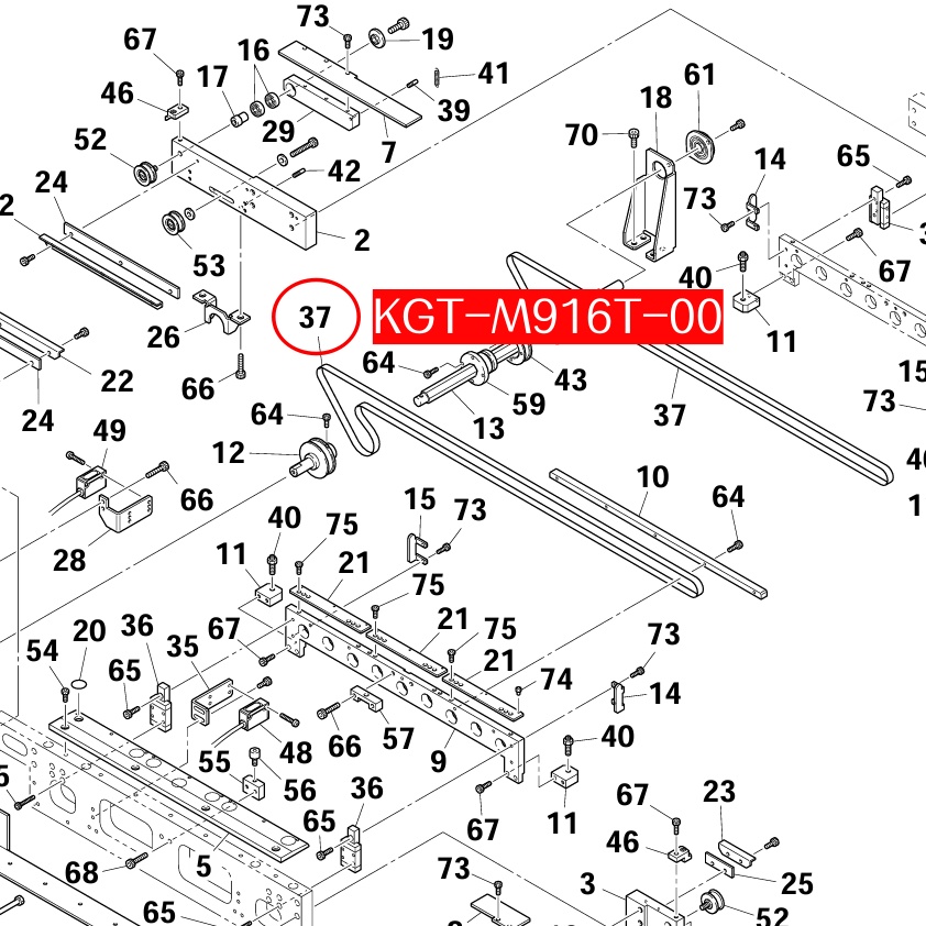 KGT-M916T-00X BELT(L=1330mm) for Yamaha YG200 SMT Machine - Image 2