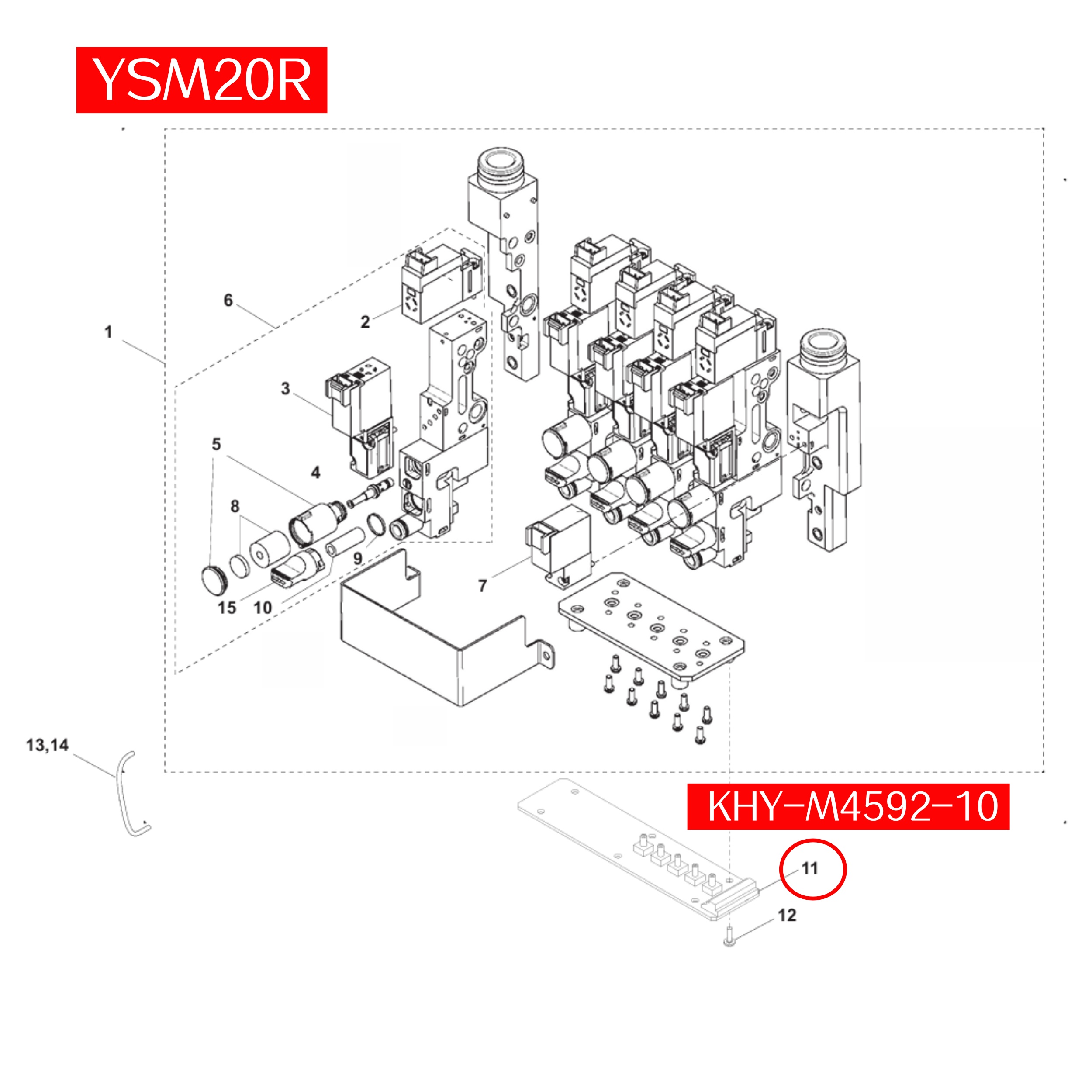 KHY-M4592-10 Vac5 Sens Brd Assy for Yamaha YG12F YS12F YSM10 YSM20 YSM20R YSM20WR SMT Machine - Image 2