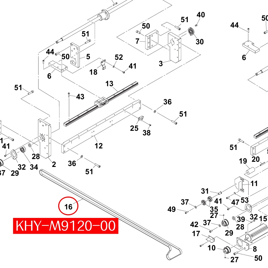 KHY-M9120-00 BELT, W AXIS(2025-3GT-9) for Yamaha YS12 SMT Machine - Image 2