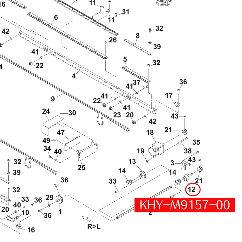 KHY-M9157-00 Shaft, Motor for Yamaha YS24 SMT Machine - Image 2