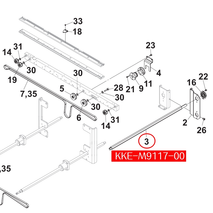 KHY-M9117-00 Spline 1 for Yamaha YS12 SMT Machine - Image 2